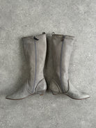 Italian Vintage Nubuck Leather Knee Boots - UK 3 1/2 / EUR 4 1/2 - SYLK