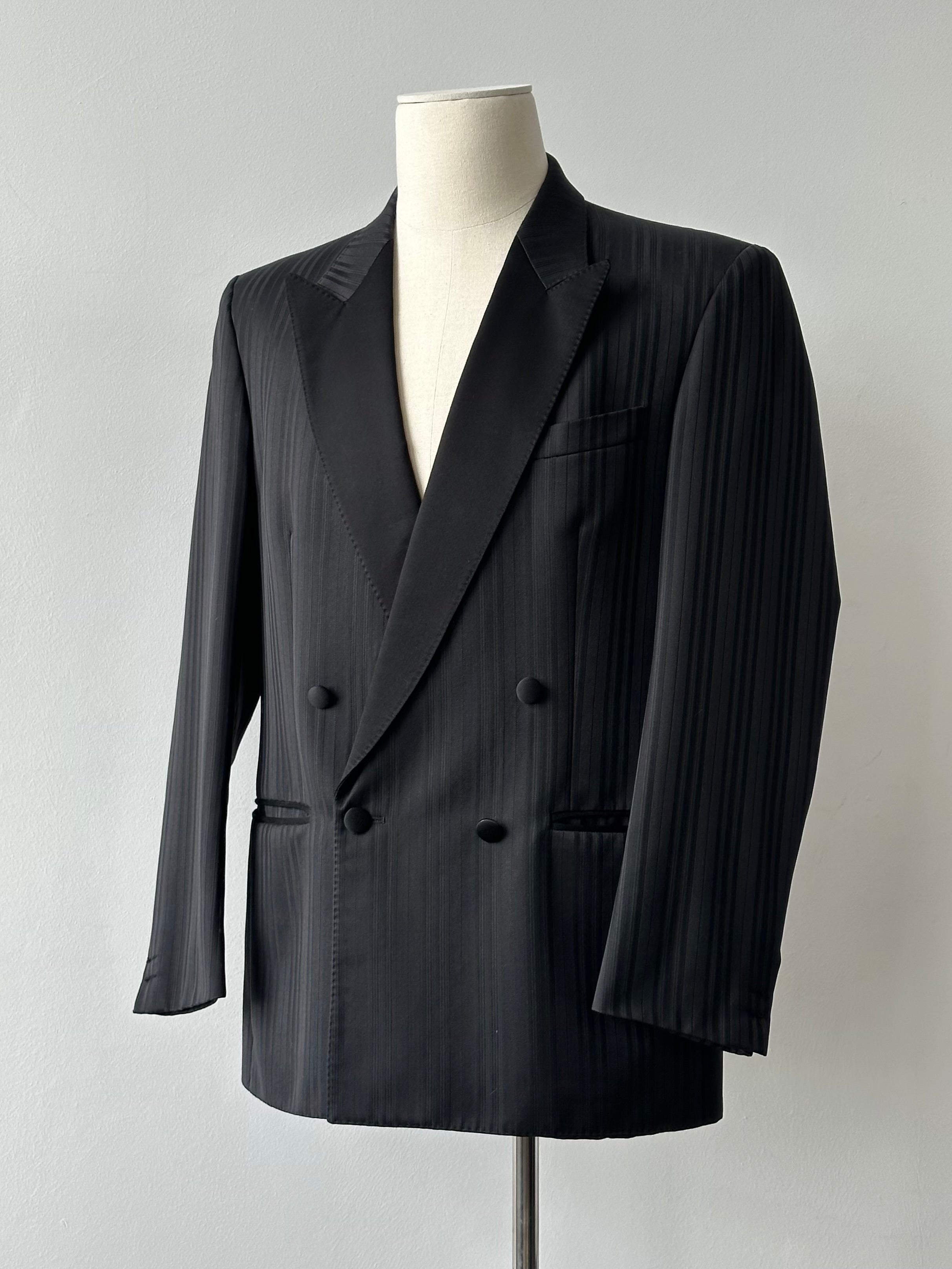 Vintage 1990s Double Breasted Striped Tuxedo Blazer - L