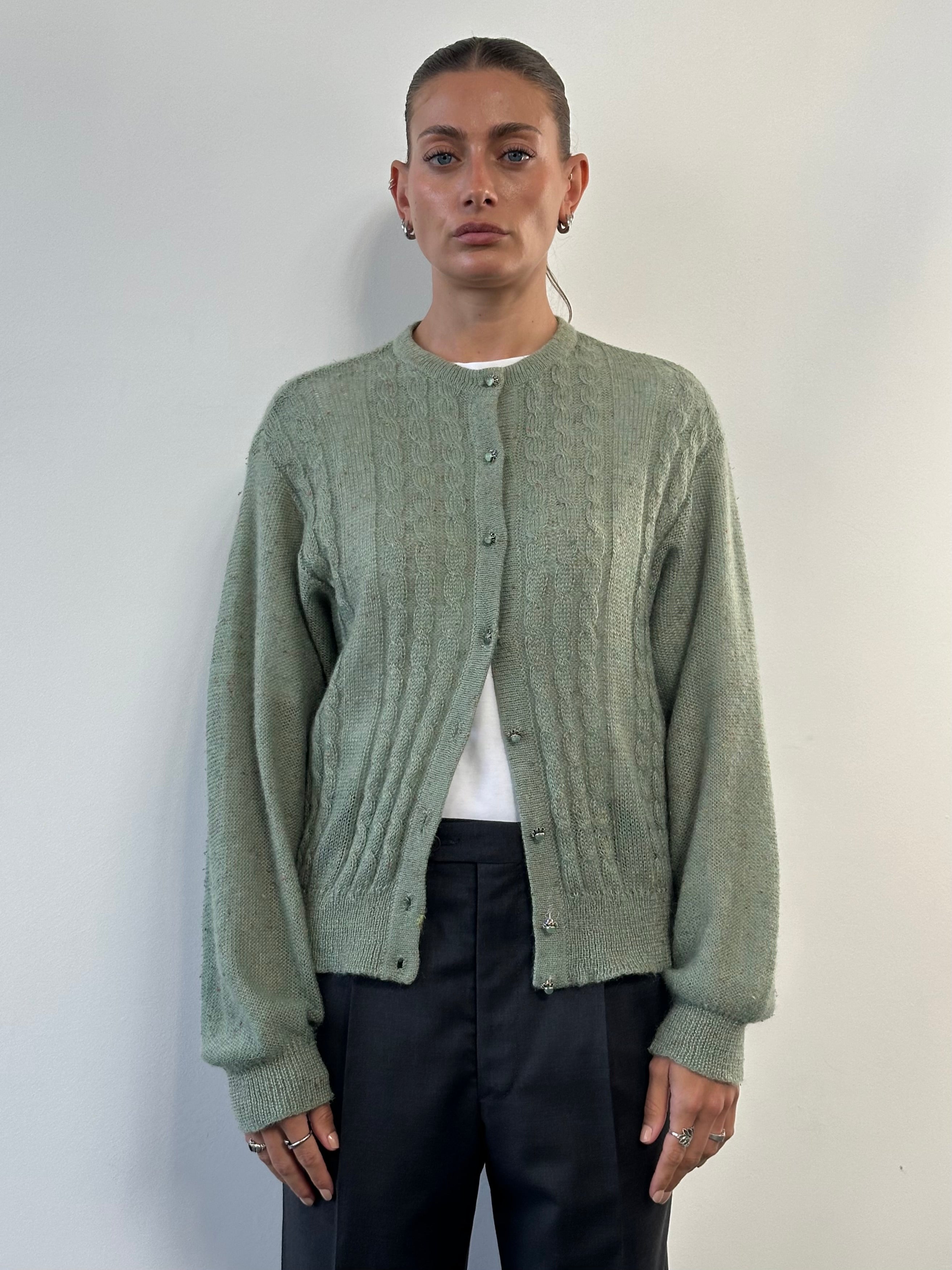 希少ビンテージ　ジオメ柄Geometric Special Airy Cardi Vintage Geometric Special Airy Cardigan
