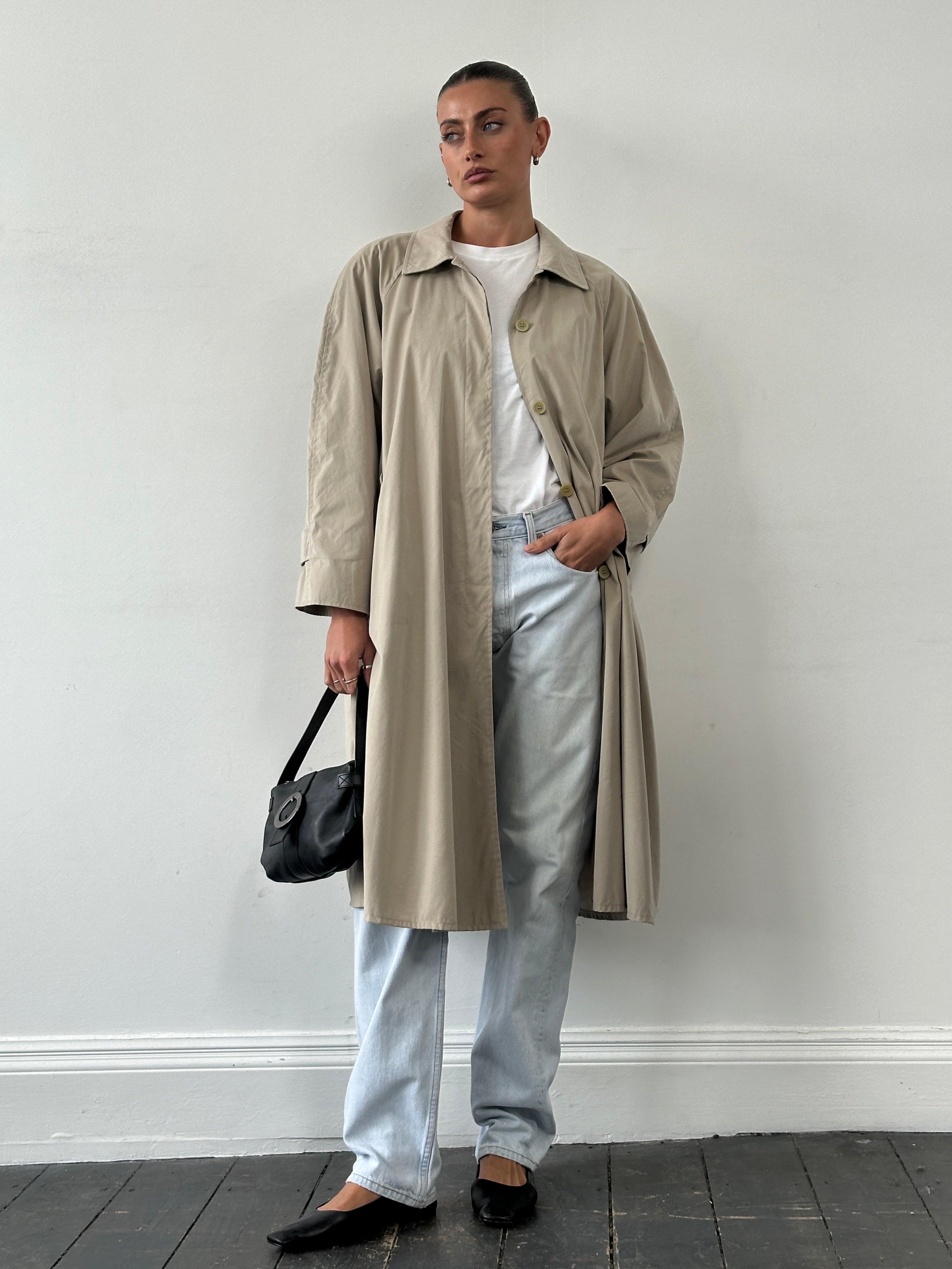 Max Mara Weekend Nylon A-line Trench Coat - L - SYLK