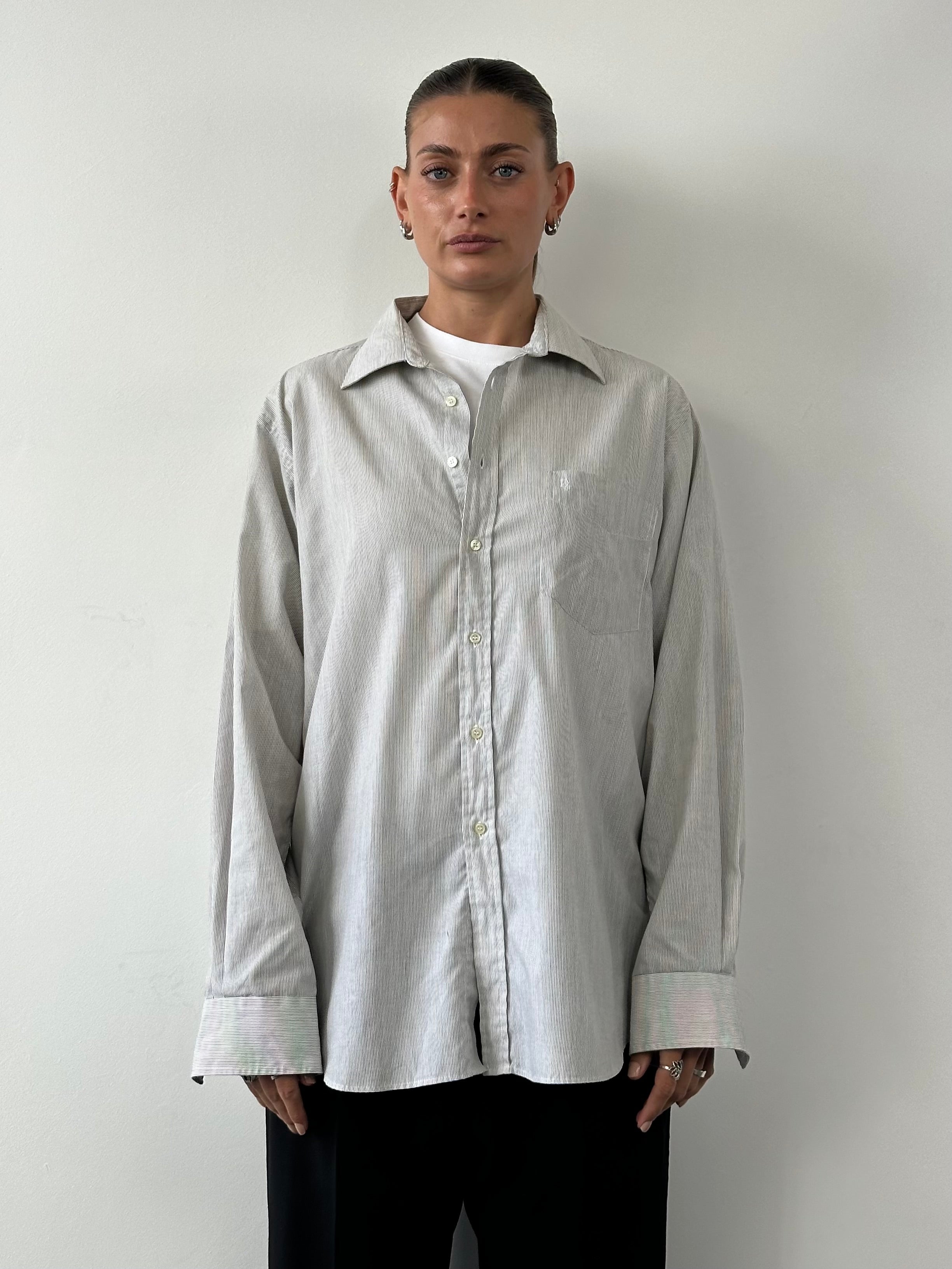 Christian Dior stripe cotton logo shirt in XL, featuring a classic design with bold stripe pattern and Dior branding.