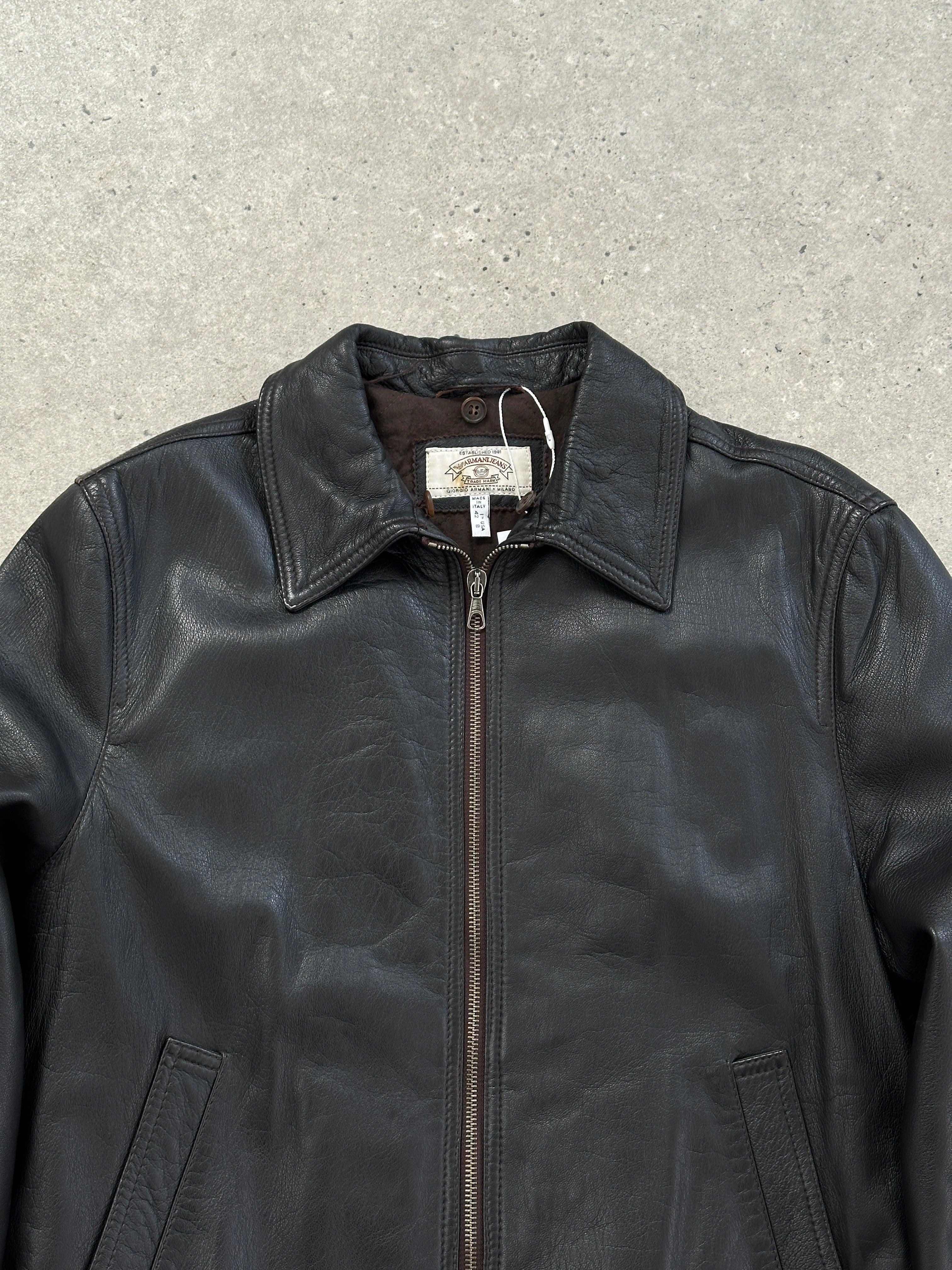 Armani jeans leather jacket best sale