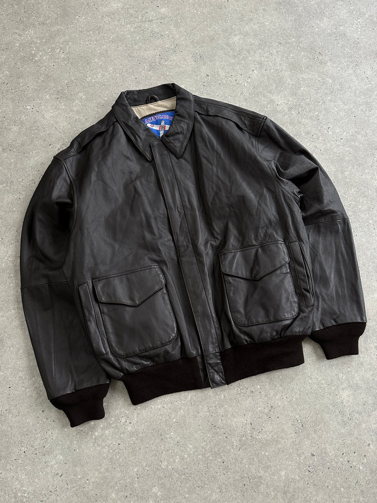 Vintage Leather Bomber Jacket - XL - SYLK