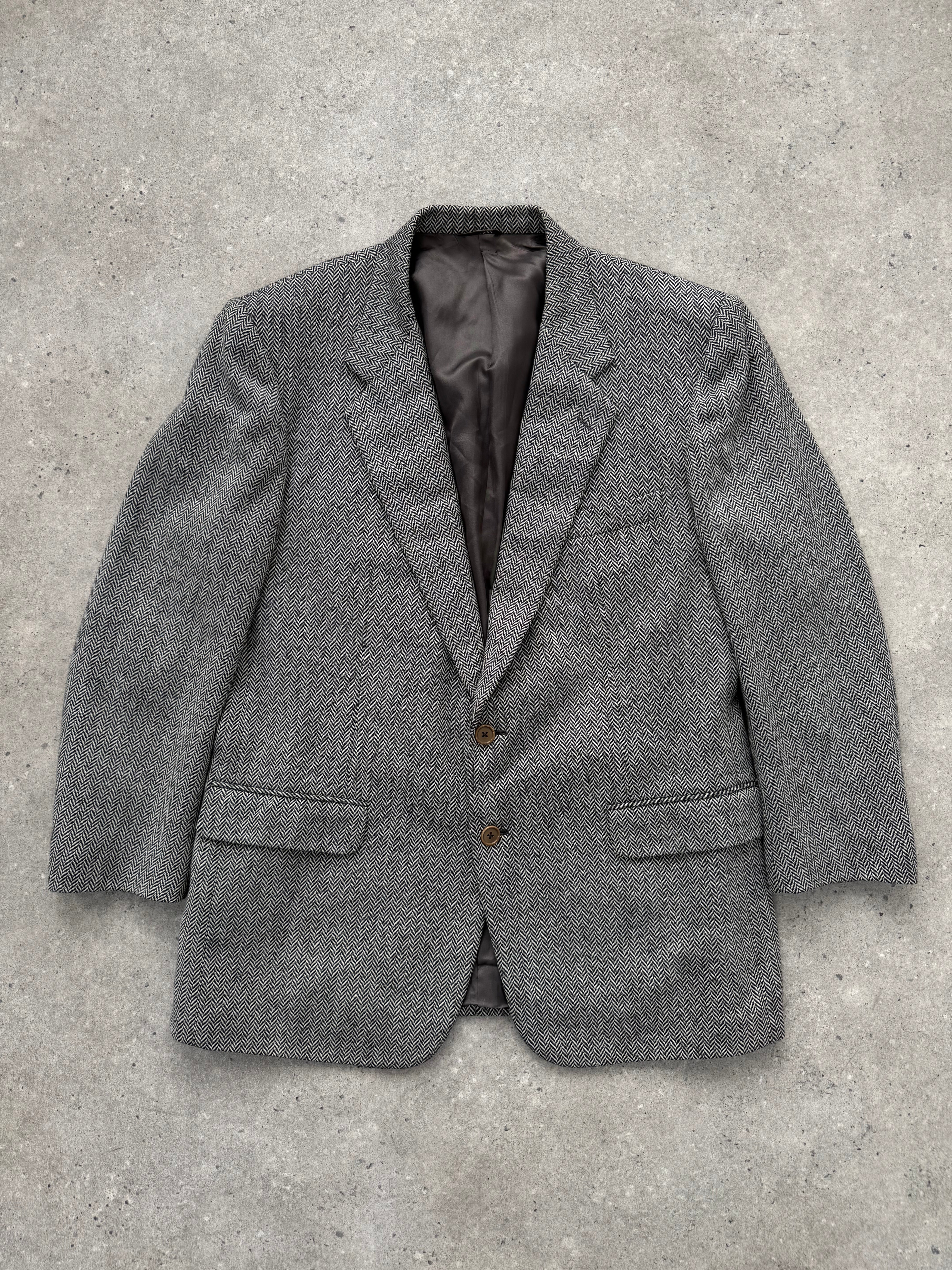 Burberry 1990s Pure Wool Herringbone Blazer - XL