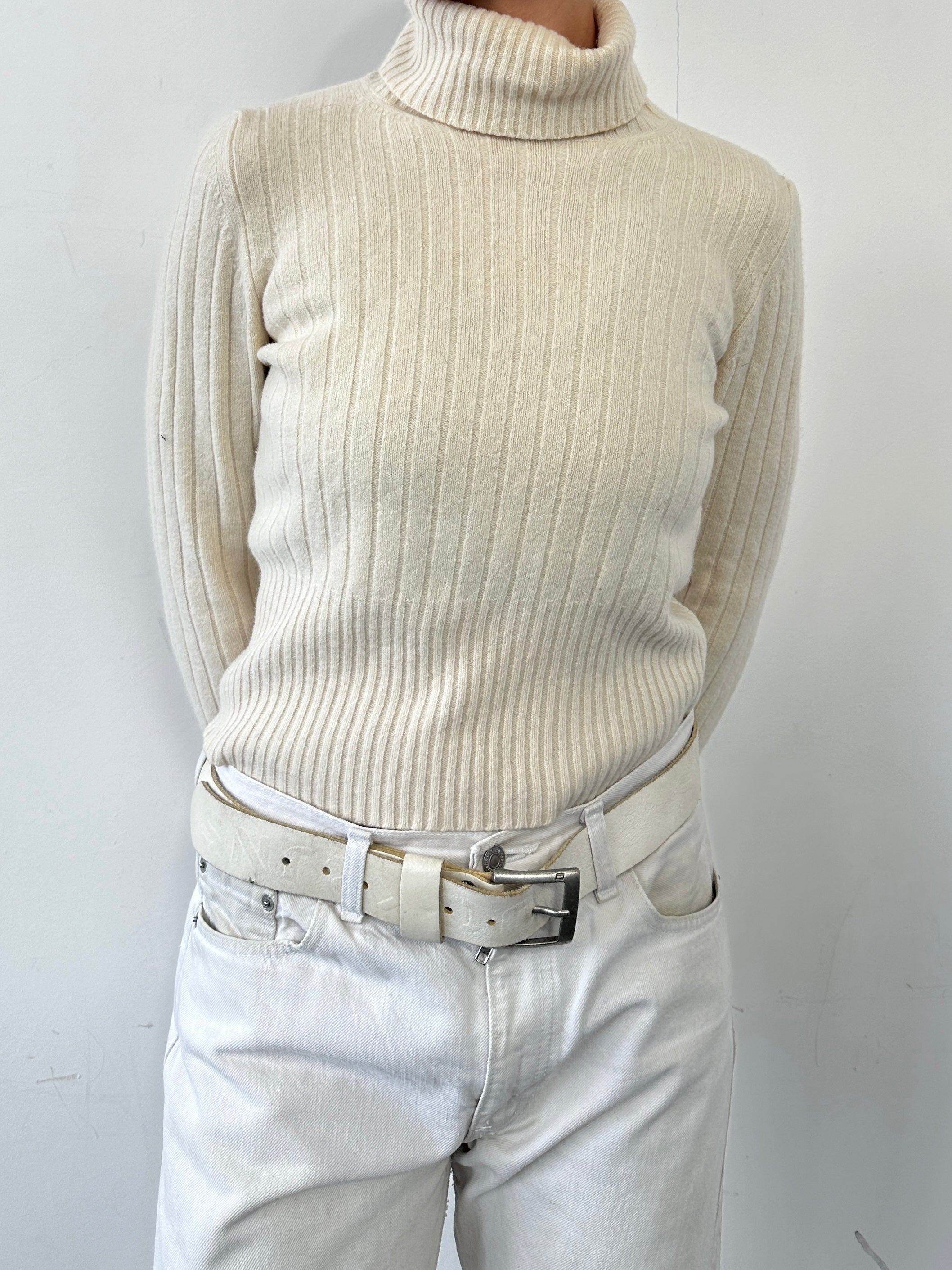 Max Mara Wool Cashmere Cropped Roll Neck Jumper - S/M - SYLK