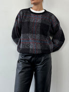 Vintage Lambswool Check Knitted Jumper - M - SYLK