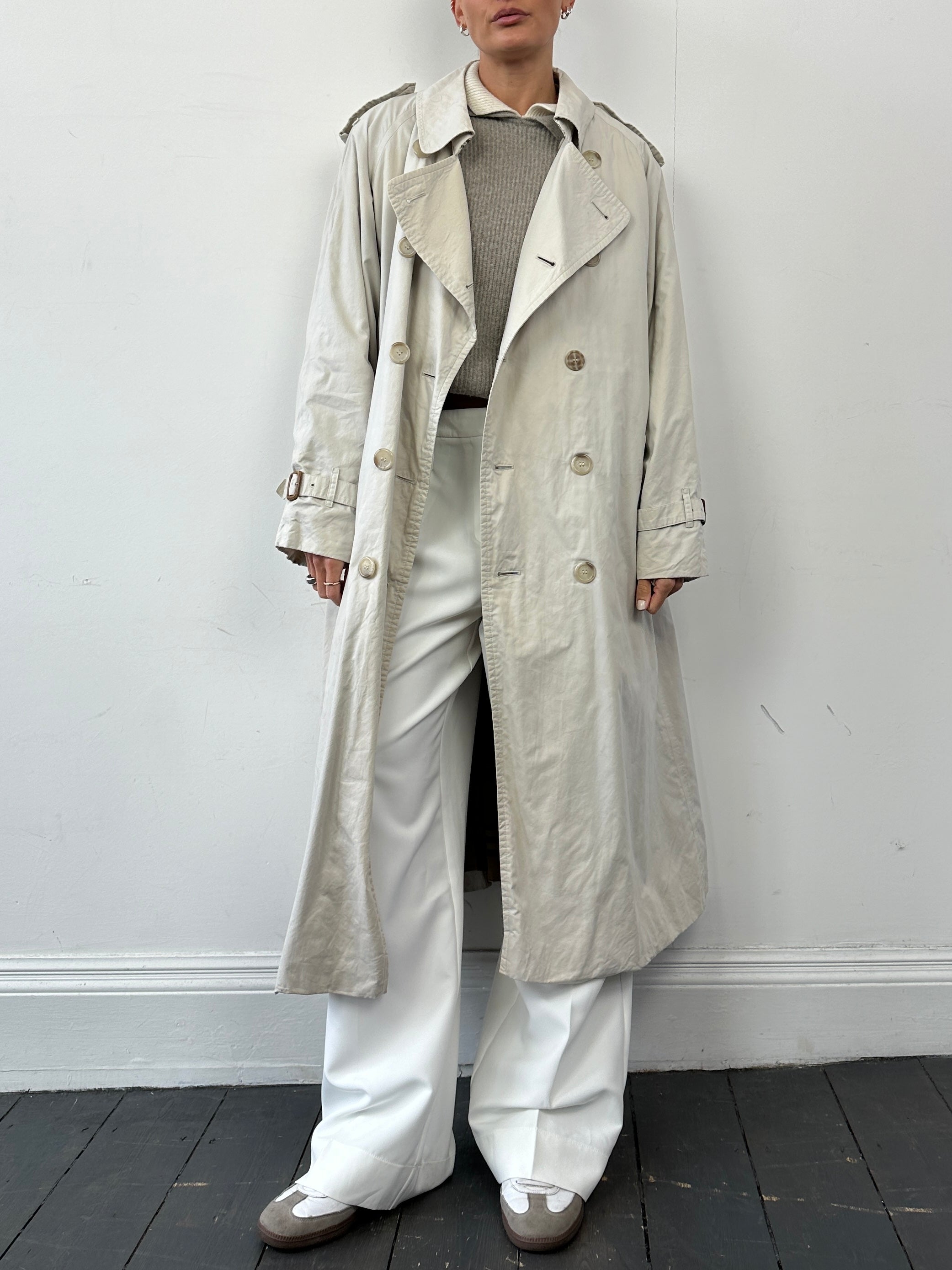 Burberry Pure Cotton Double Breasted Trench Coat - XL - SYLK