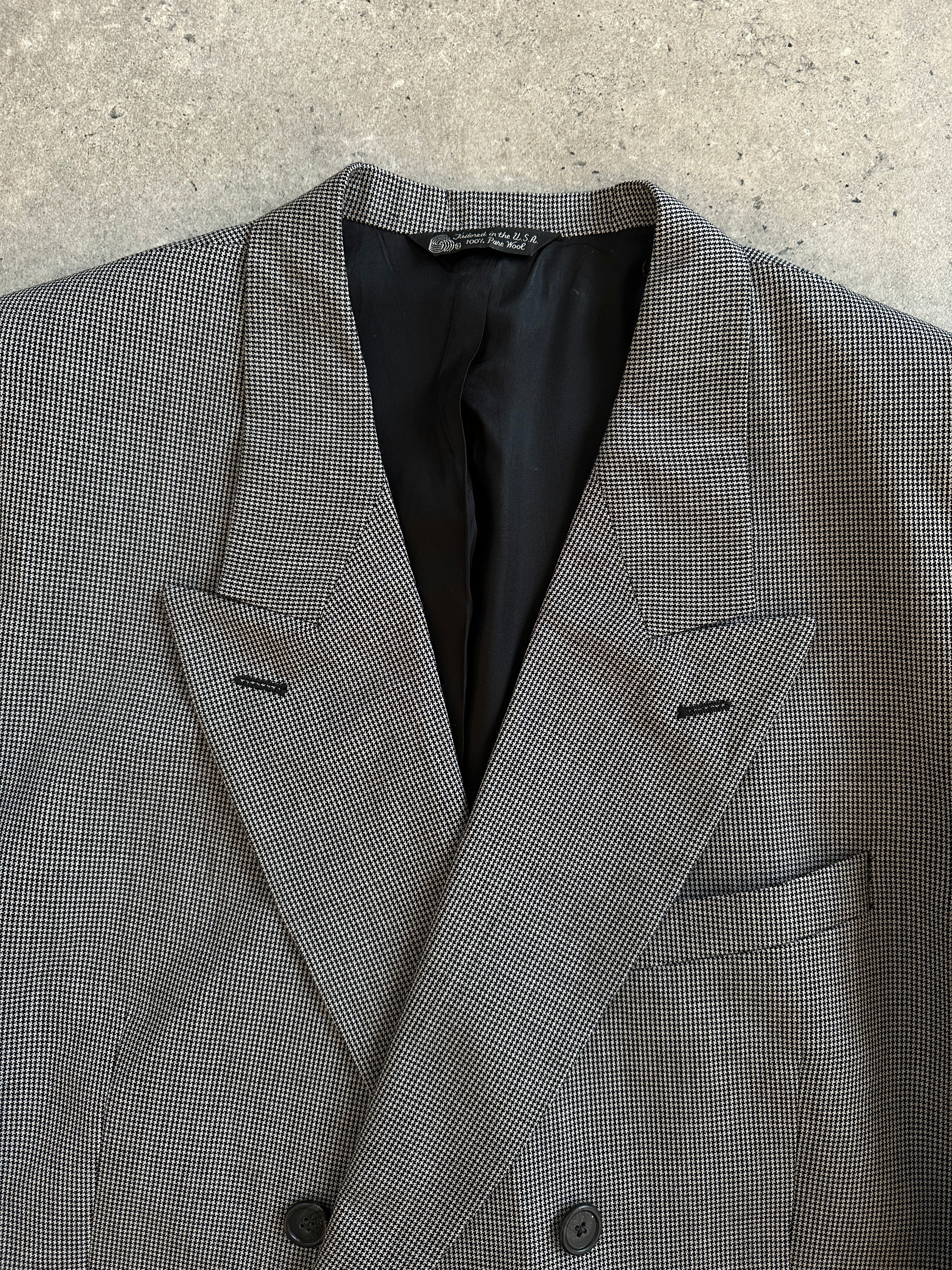 **Christian Dior Monsieur 1980s Pure Wool Houndstooth Blazer - 44R/XL - SYLK