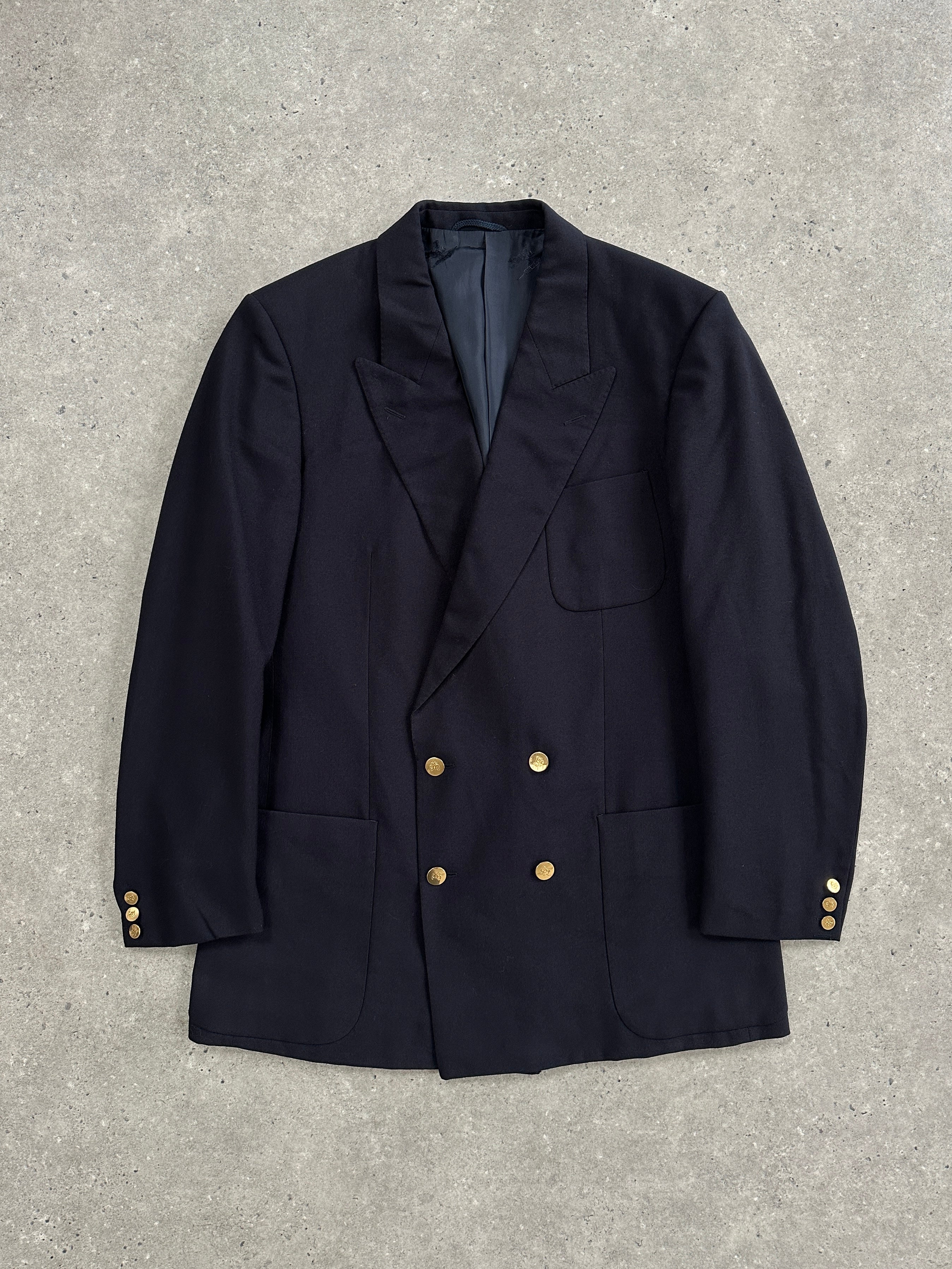 Burberry Bespoke pure wool double-breasted blazer in size L, tailored fit with classic button details and structured design.