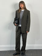 Vintage 1990s Cotton Stripe Single Breasted Suit - 42R/W34 - SYLK