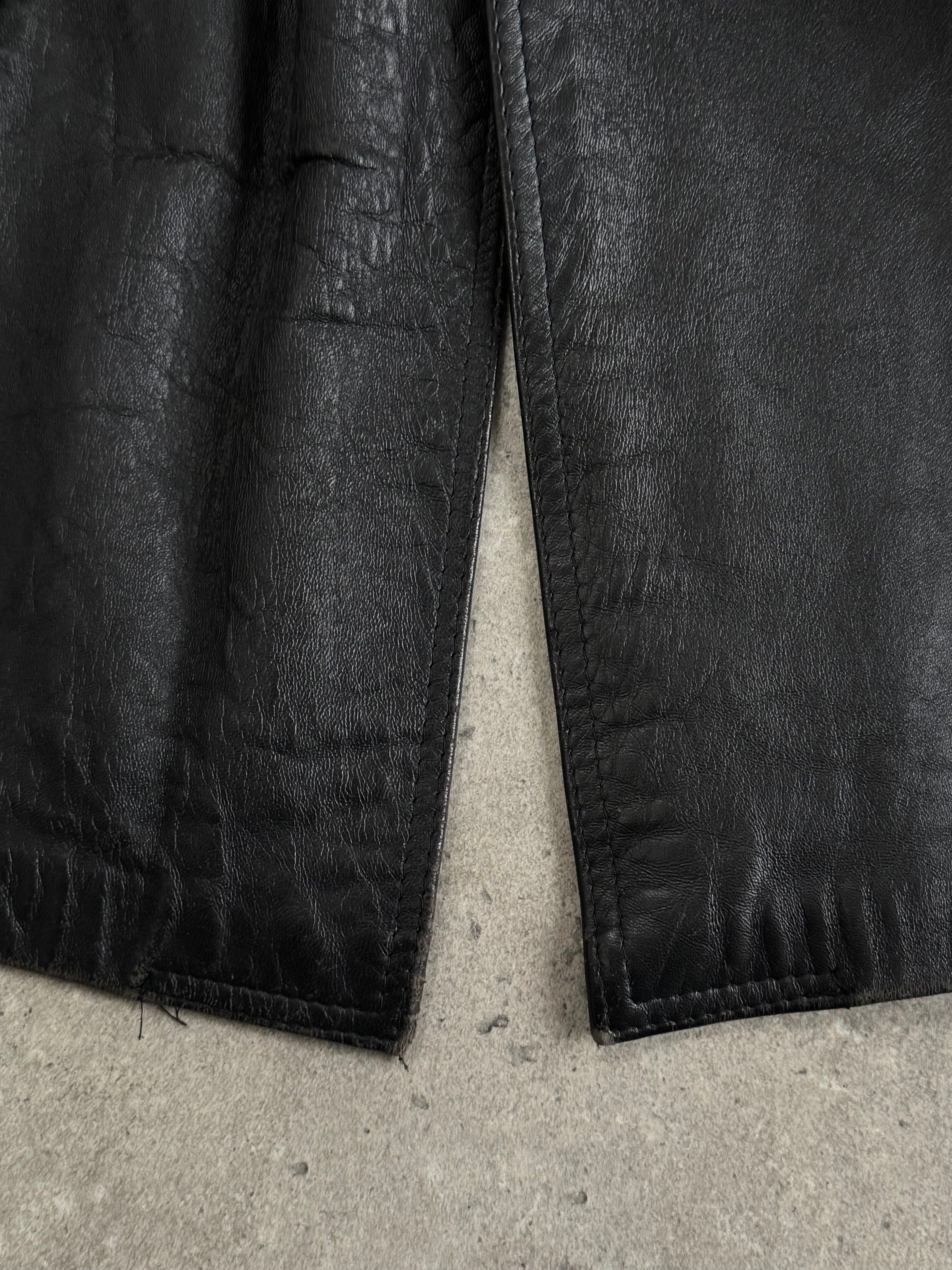 Vintage 1990s Leather Belted Trench Coat - S/M - SYLK