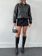 Vintage Leather Bomber Jacket - M - SYLK