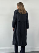 Vintage Nylon Concealed Placket Trench Coat - S - SYLK