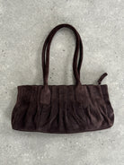 Abro Italian Suede Leather Ruched Shoulder Bag - SYLK