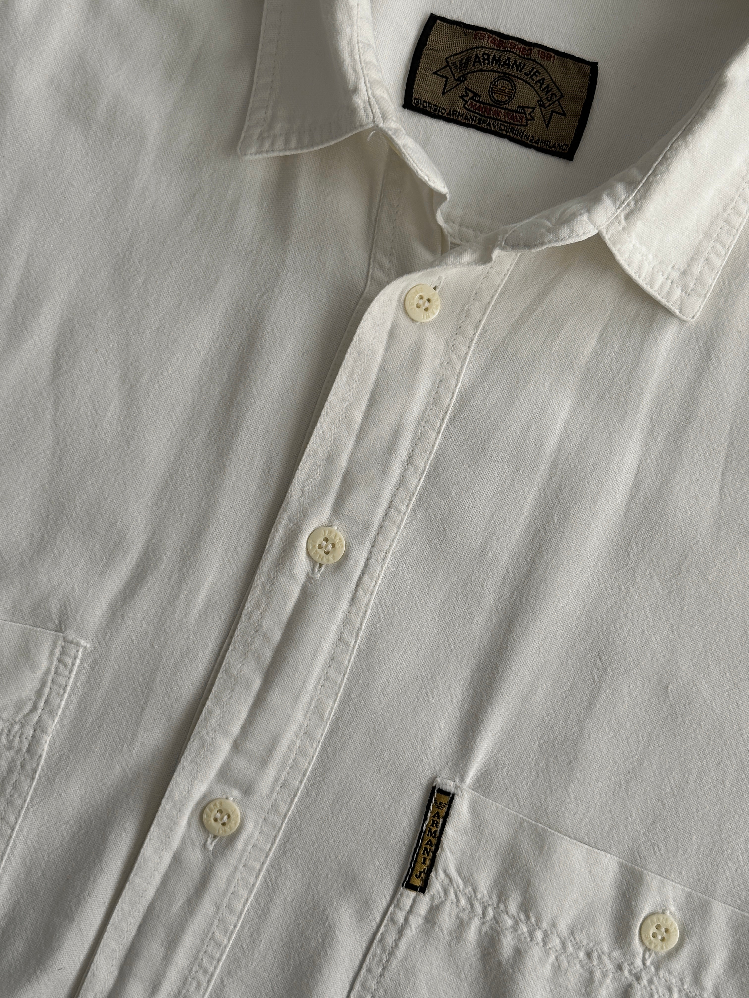 Armani Jeans cotton logo shirt in XL, featuring a classic design with the visible Armani logo on the front.