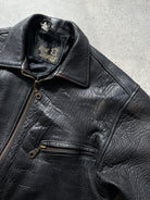 British Vintage Leather Bomber Jacket - M - SYLK