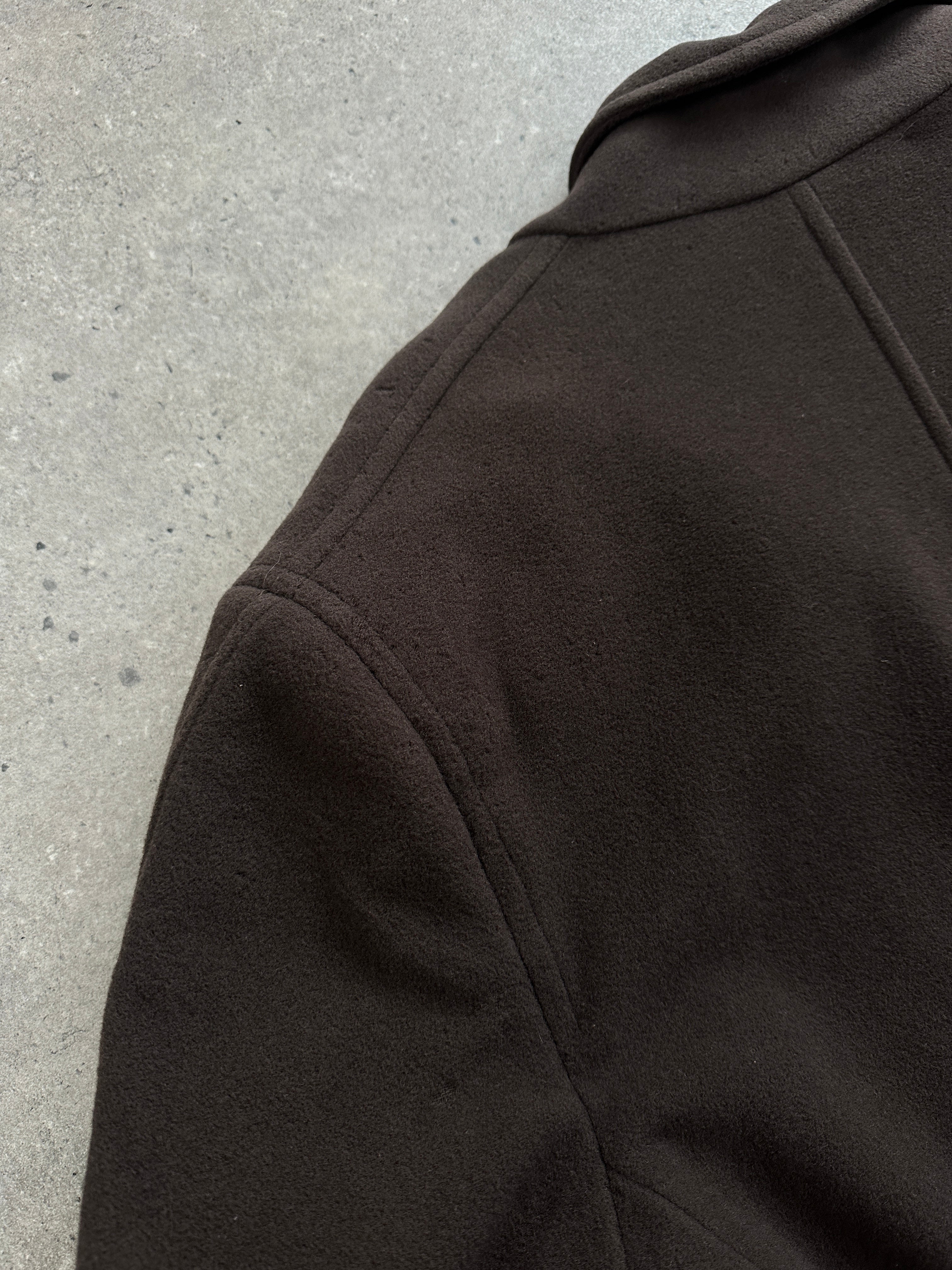 St Michael 1990s Italian wool belted coat in XXL, featuring a classic design and tailored fit, displayed on a hanger.