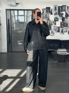Vintage 1990s Minimal Leather Jacket - L/XL - SYLK
