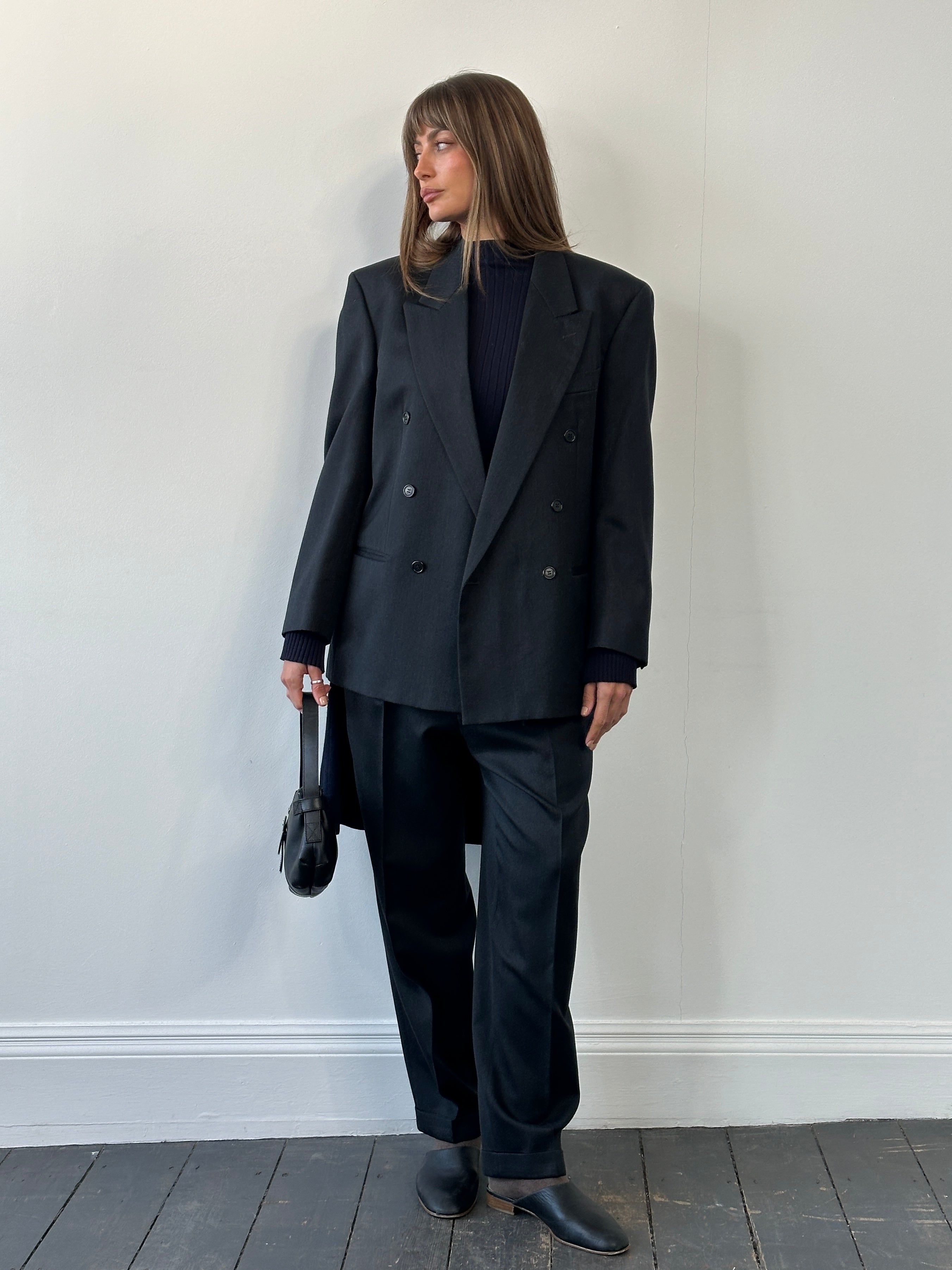 Pierre Cardin 1990s Pure Wool Double Breasted Suit - 42S/W32 - SYLK