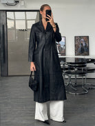 Vintage 1990s Floor Length Leather Trench Coat - S/M - SYLK