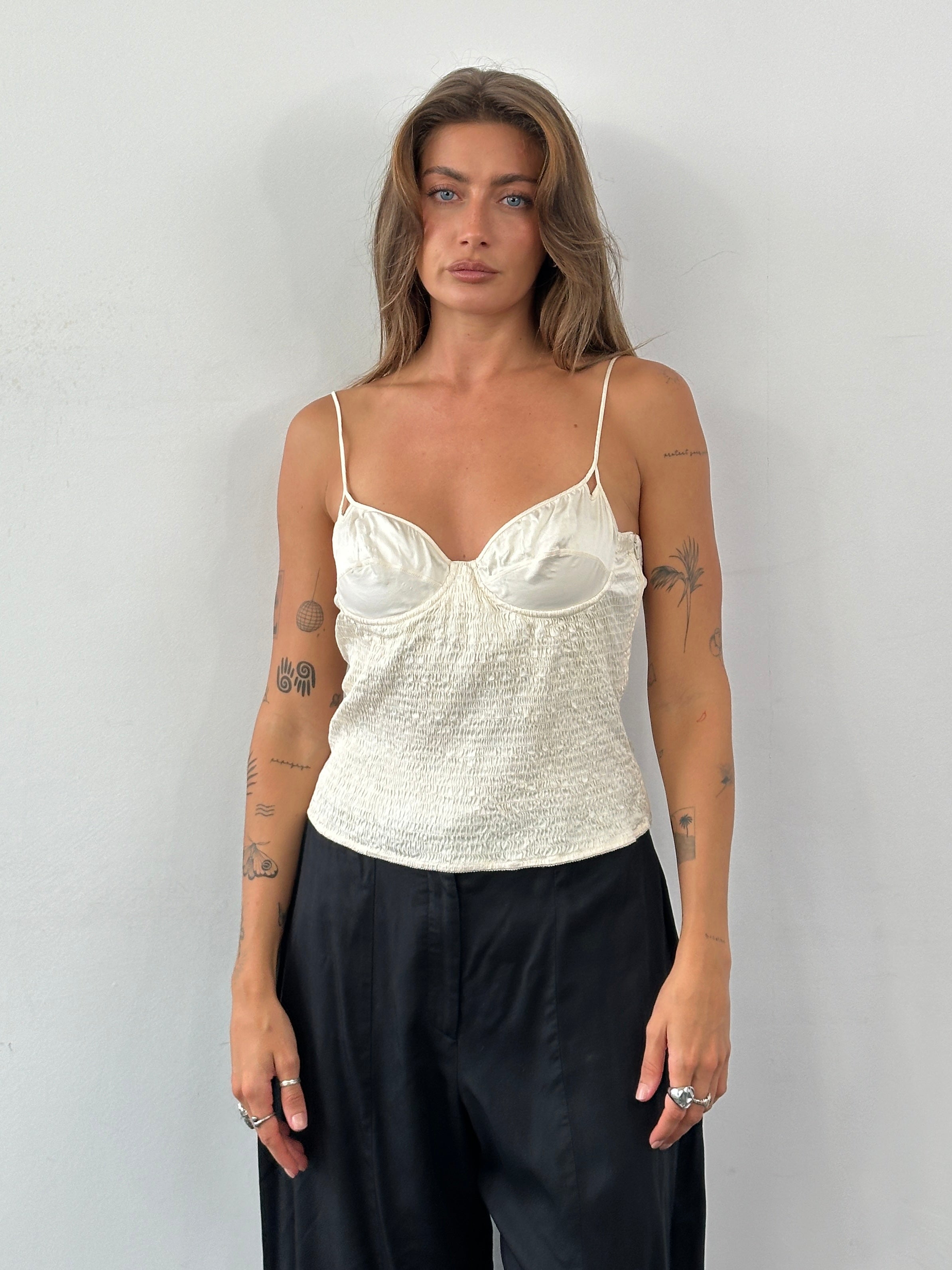 Rental Giorgio Armani 1990s Silk Ruched Top - M - SYLK