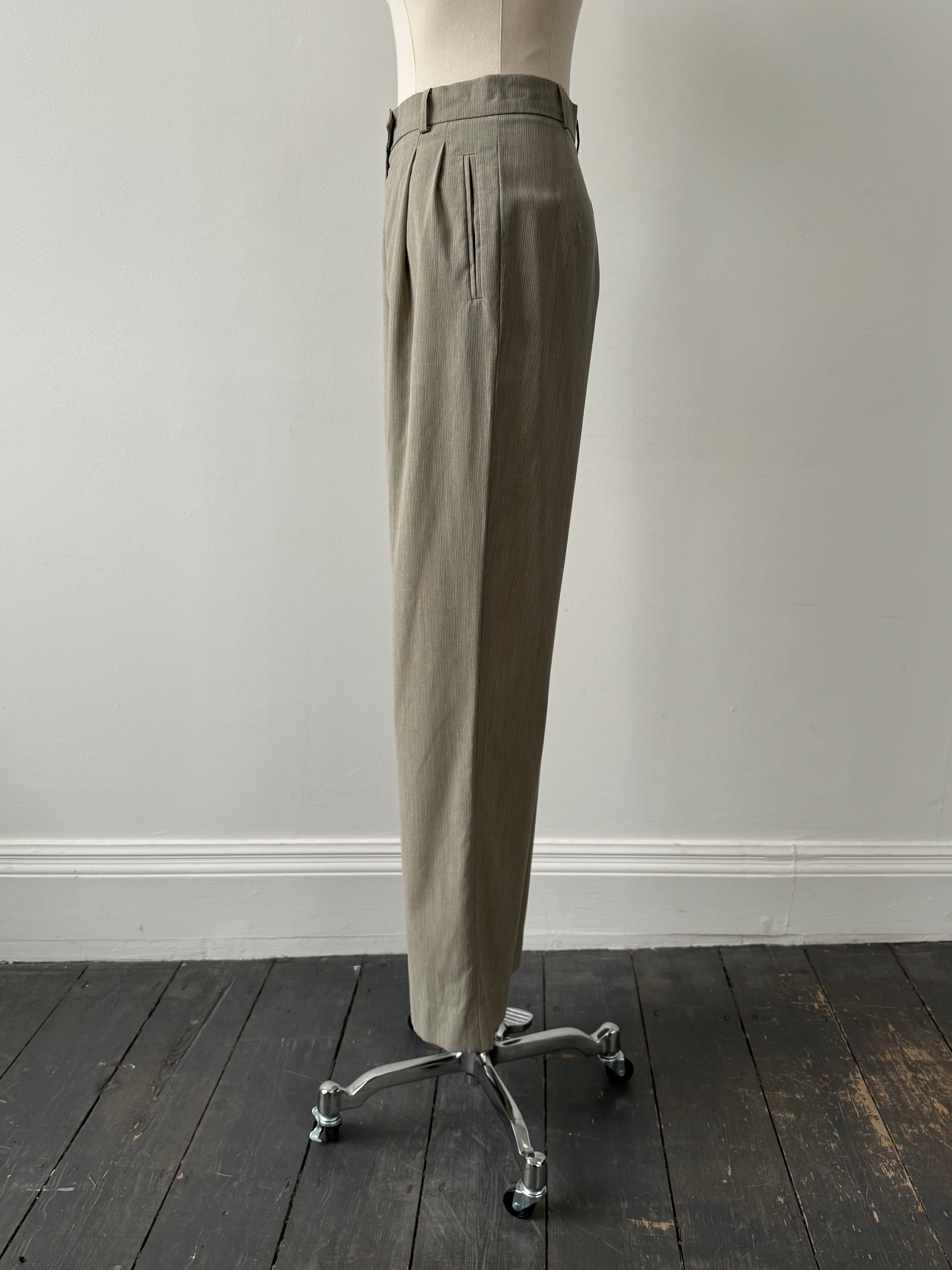 Max Mara 1990s Pure Wool High Waisted Straight Leg Trousers - W24 - SYLK