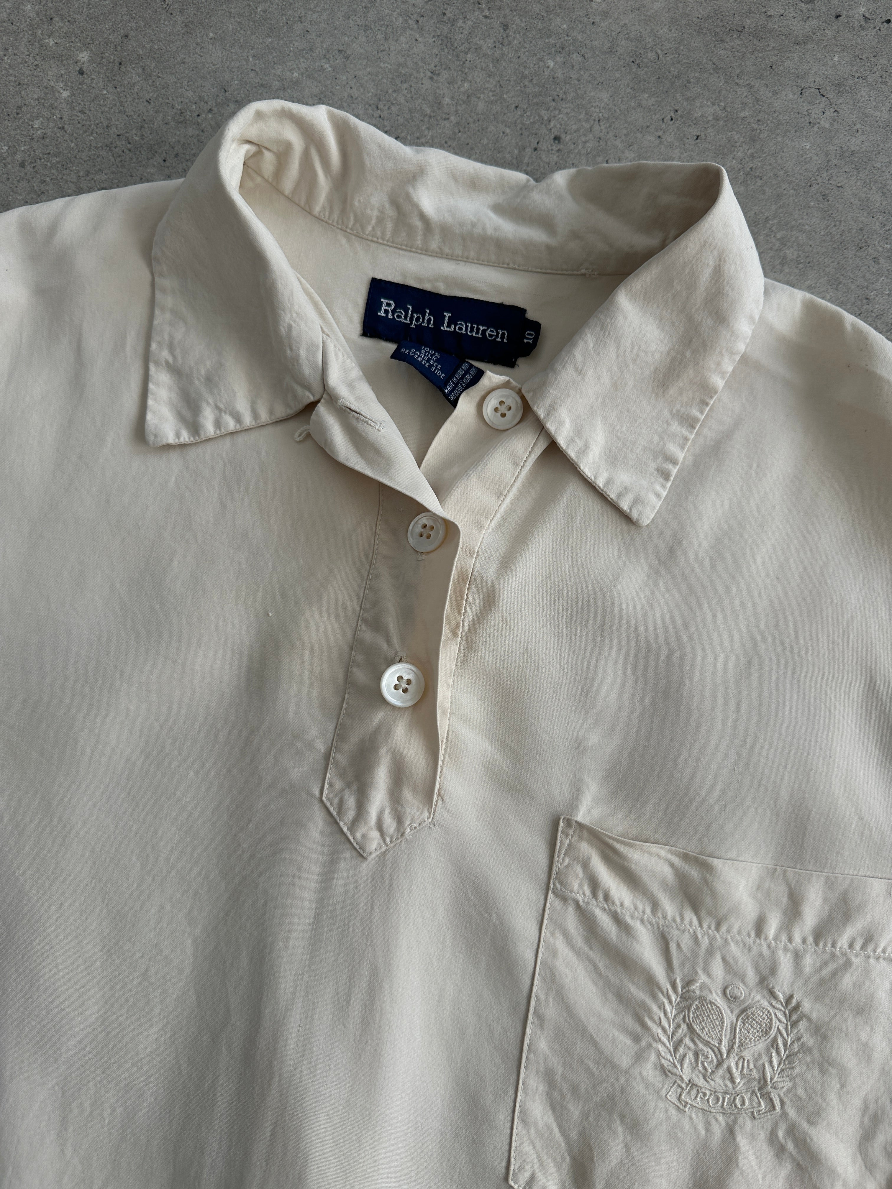 Ralph Lauren Pure Silk Short Sleeve Logo Polo Top - M - SYLK