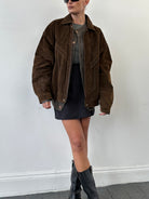 Vintage Suede Bomber Jacket - XL - SYLK