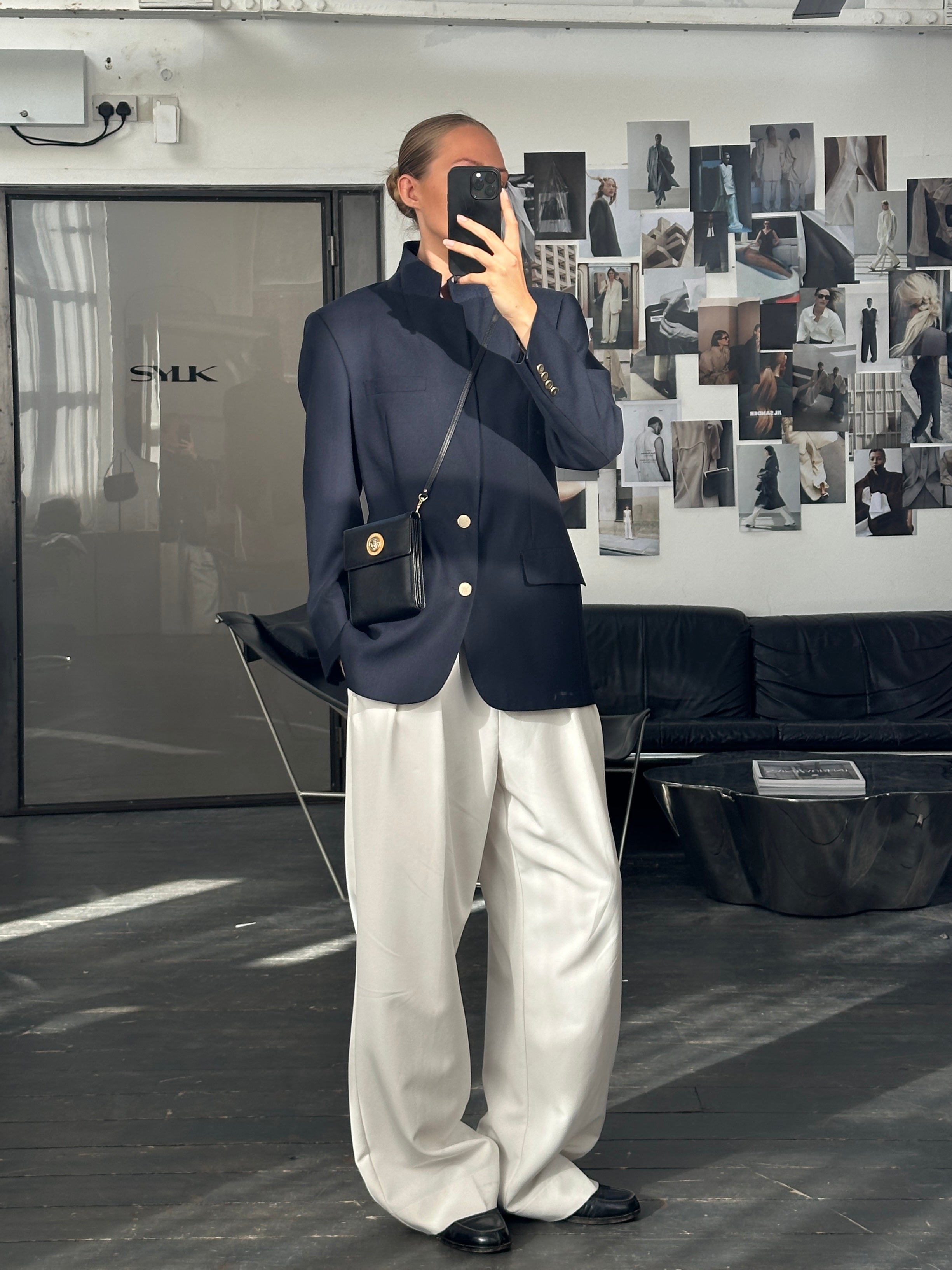 Christian Dior Monsieur 1980s pure wool bespoke blazer, 38R/M, showing tailored fit, classic lapels, and button details.