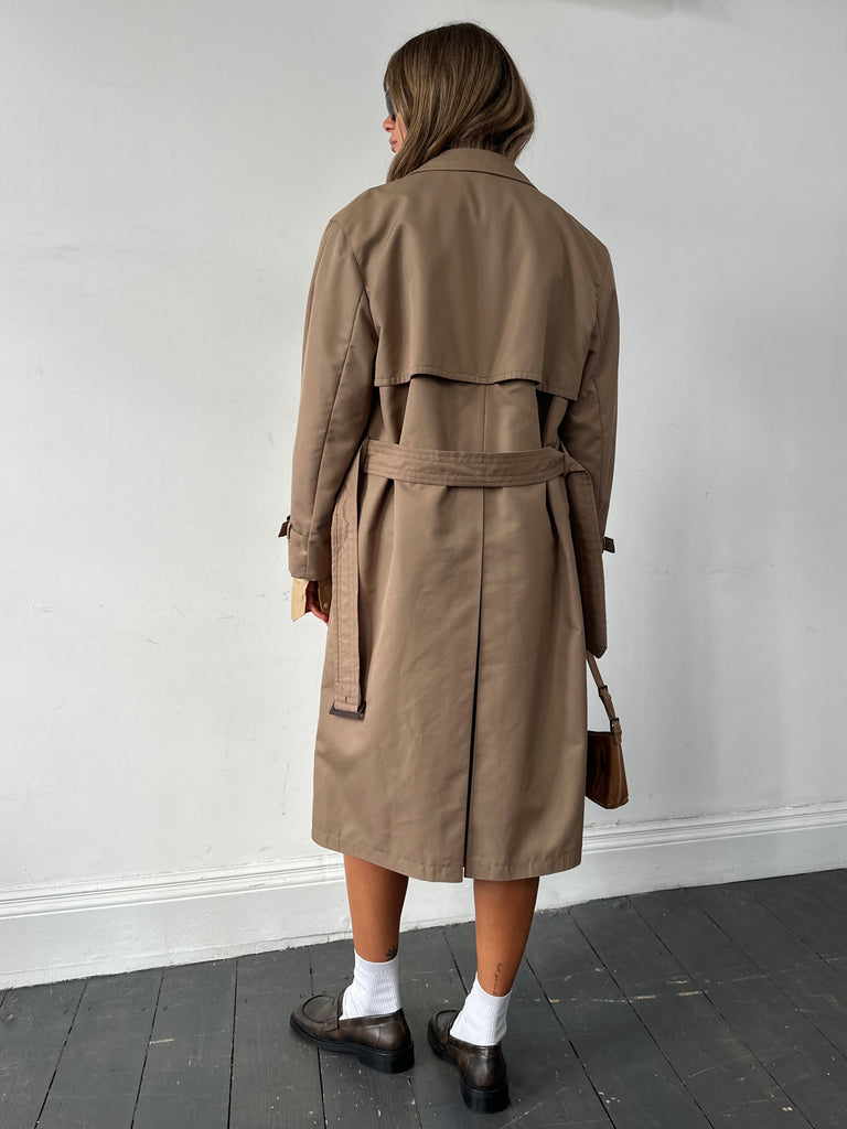 Vintage Cotton Single Breasted Belted Trench Coat - XL - SYLK