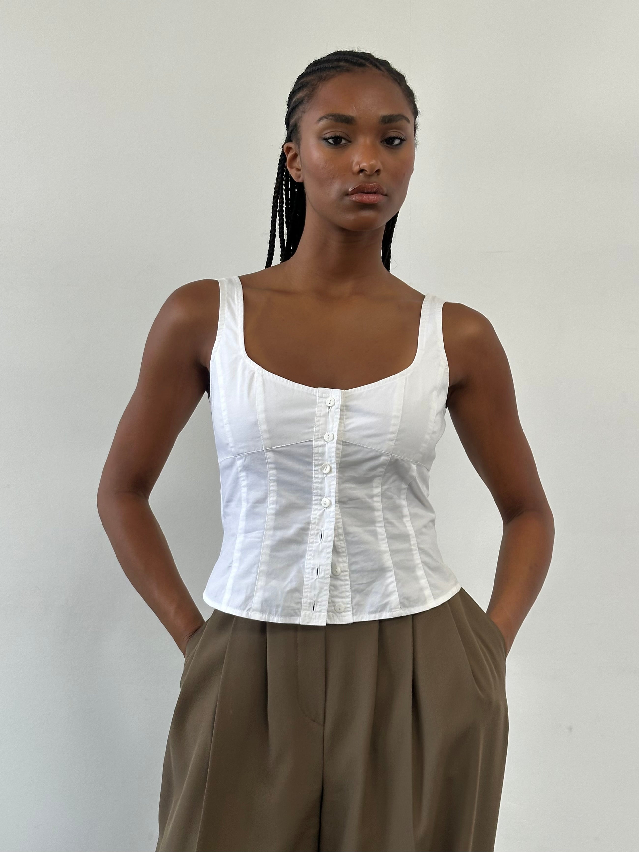 Marella Cotton Vest Top - S/M - SYLK