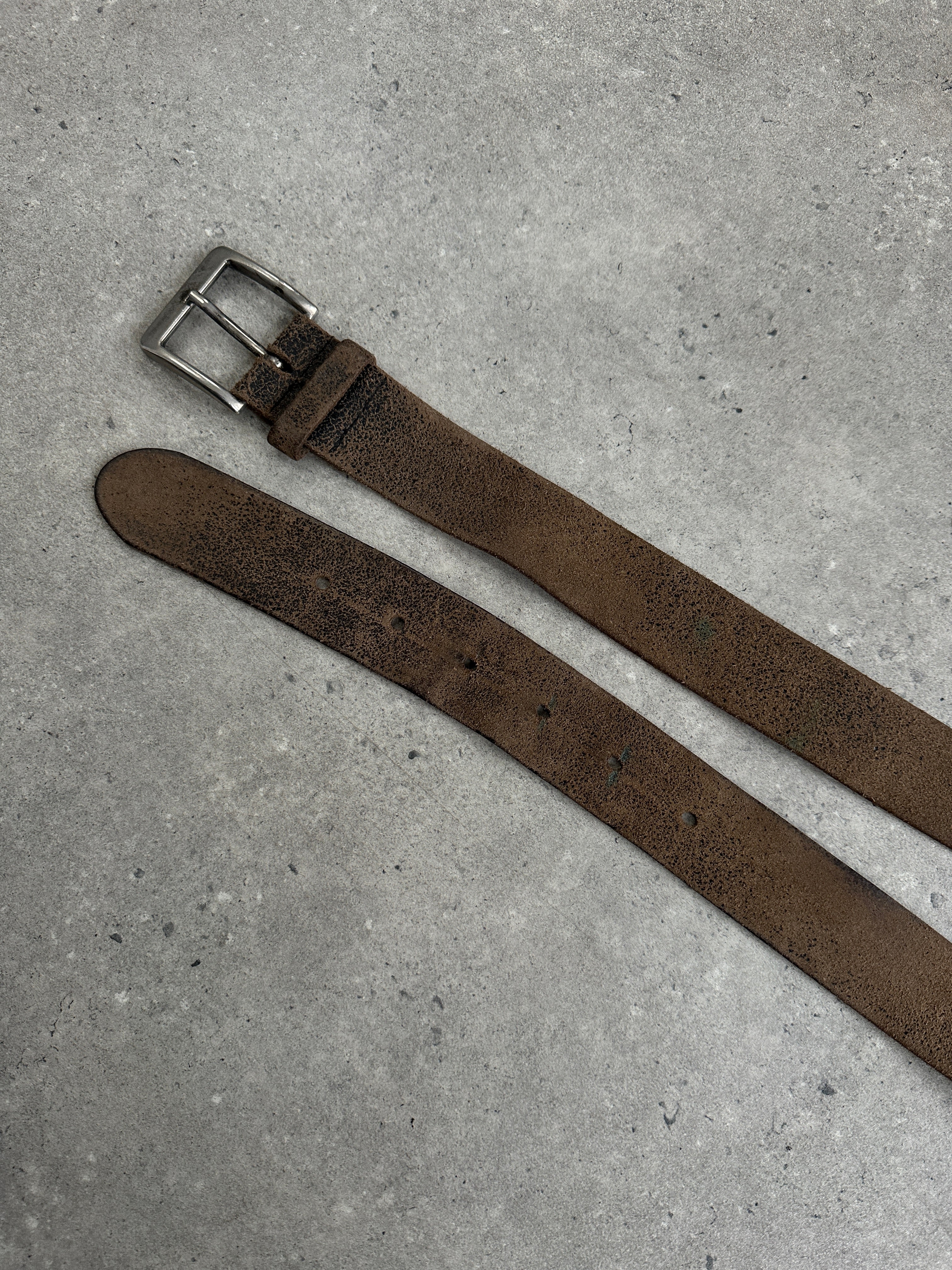Vintage 1990s Distressed Leather Belt - W34-40 - SYLK