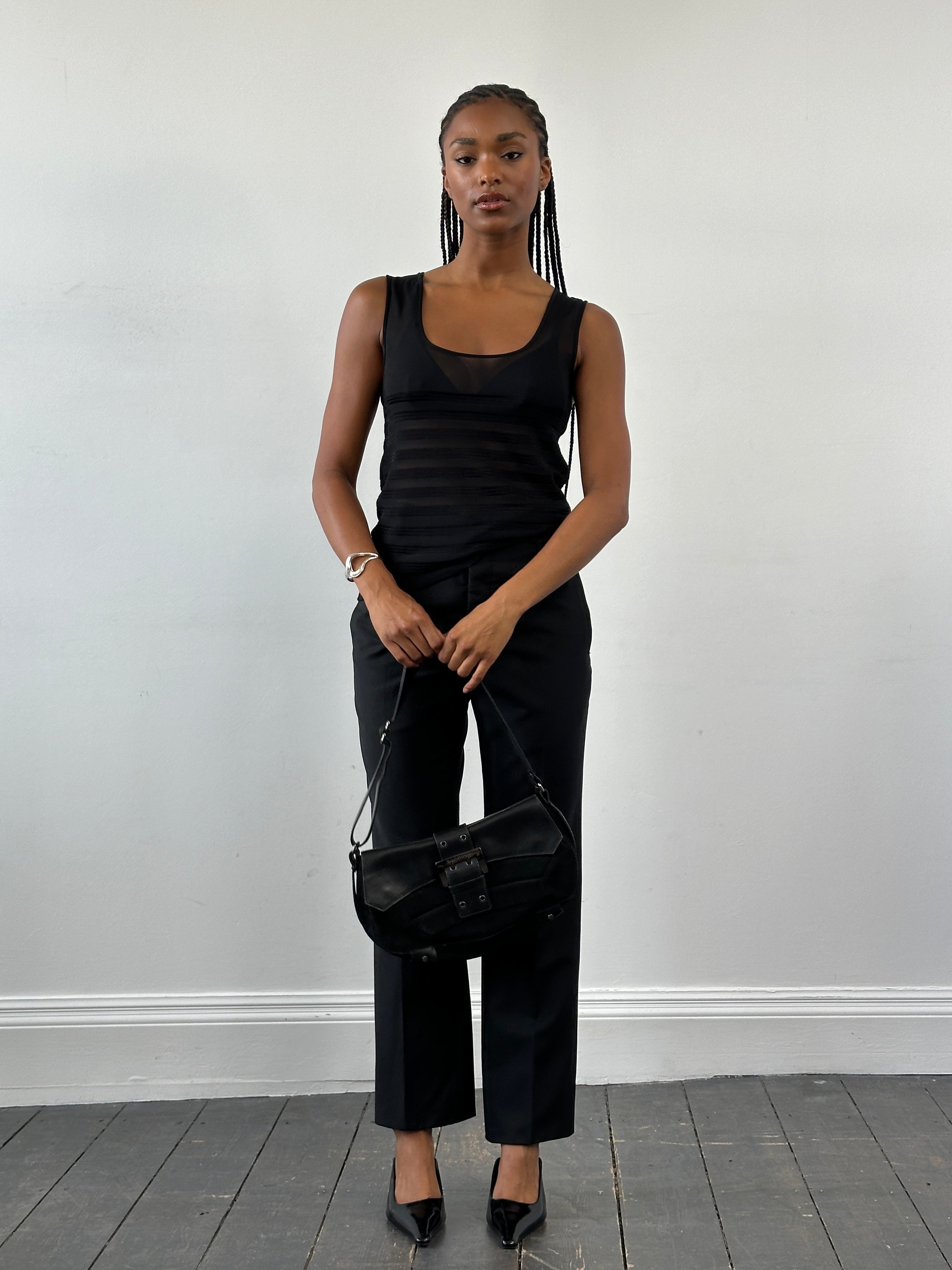 Alexander McQueen 2017 mohair wool tailored trousers in size W30, featuring a sleek fit and classic design.