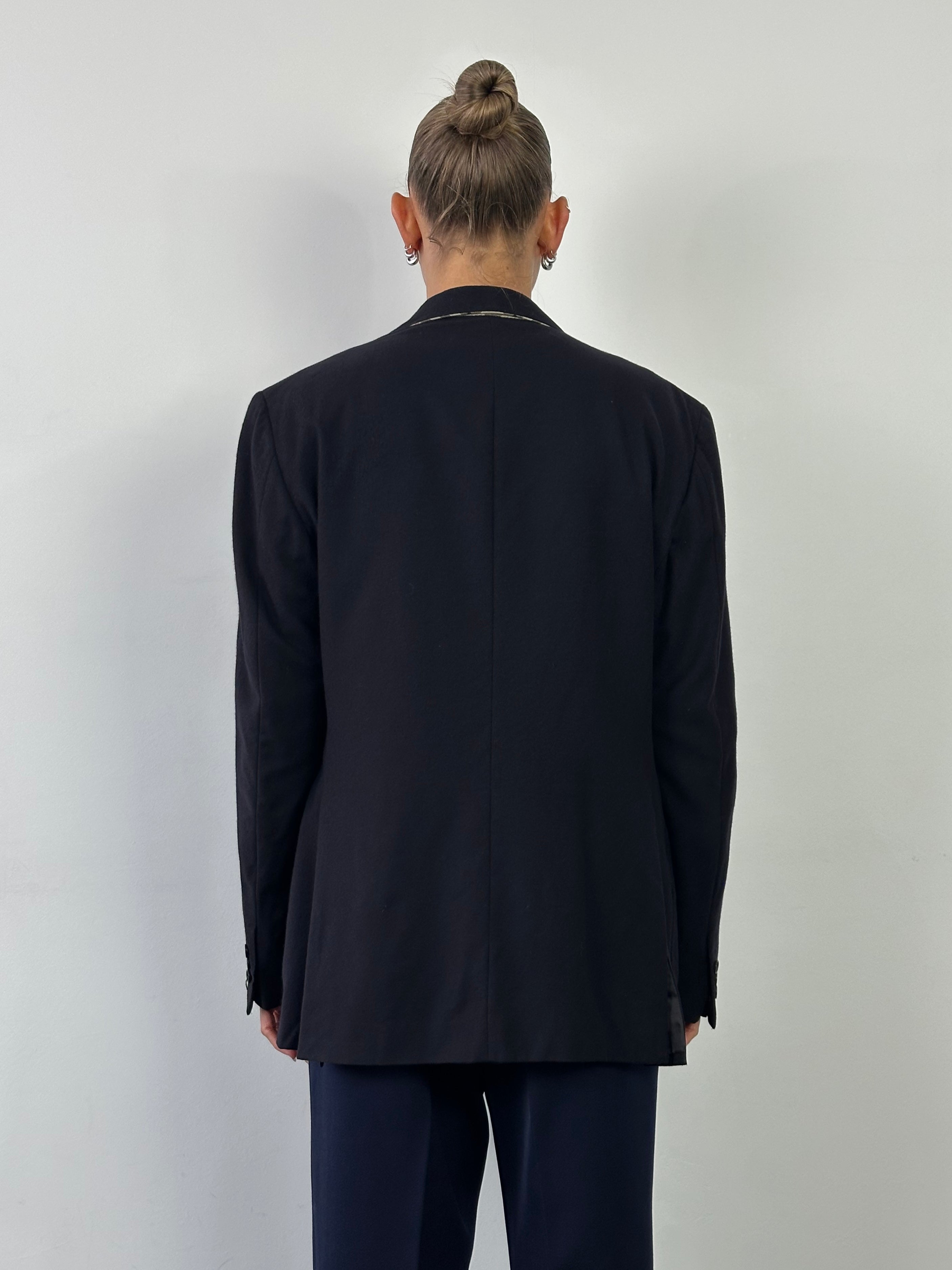 Burberry London high-neck wool blazer in Nova Check pattern, size 38R/M, with tailored fit and classic check design.