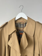 Vintage Cotton Double Breasted Belted Trench Coat - L - SYLK