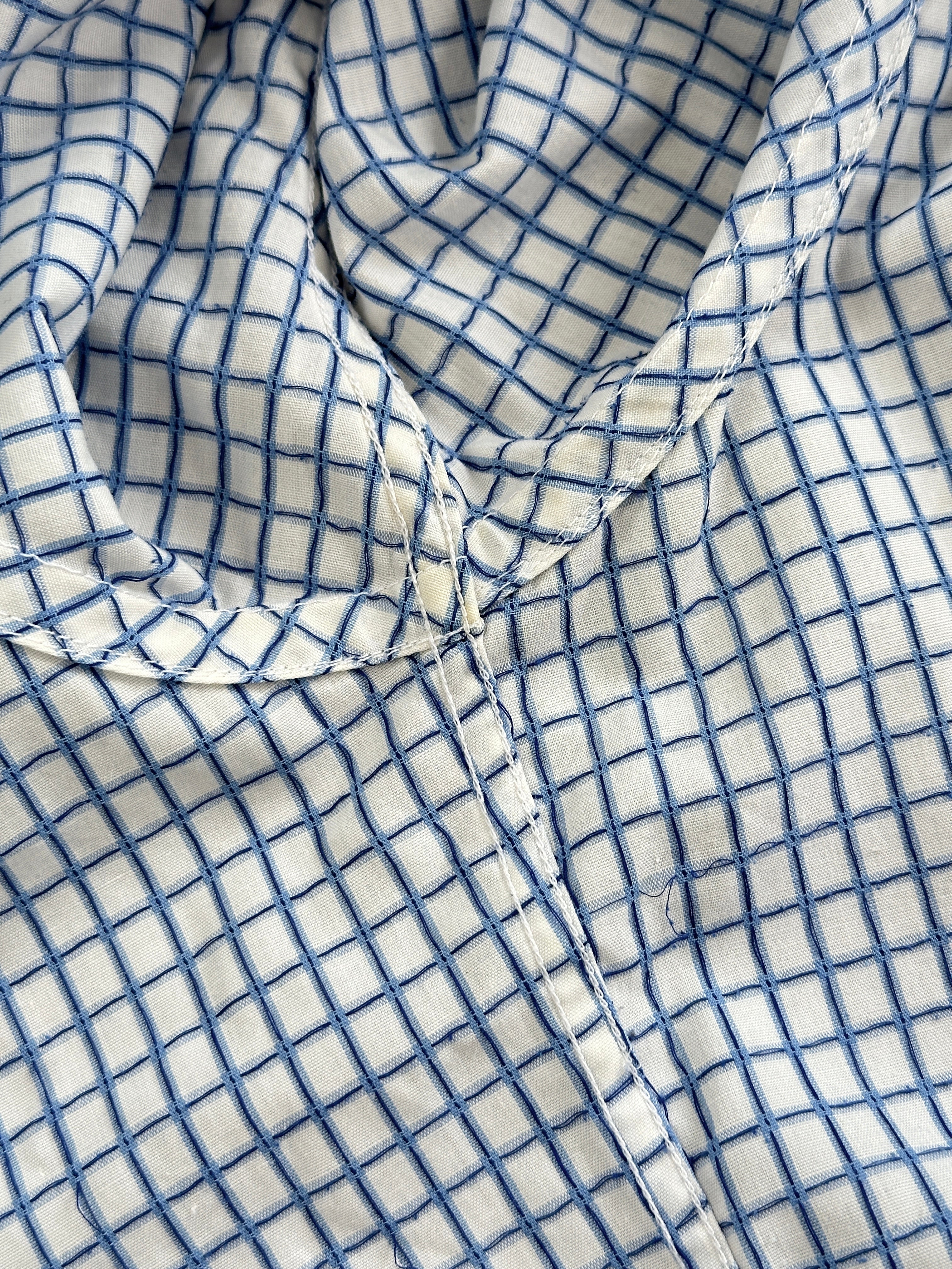 Yves Saint Laurent Pour Homme cotton check short sleeve logo shirt in size L, featuring a classic plaid pattern and YSL branding.