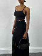 Jaeger 1990s Pure Wool Side Split Maxi Skirt - W24 - SYLK