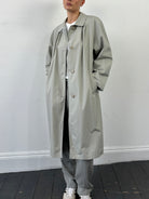 Vintage Reversible Showerproof Check Belted Trench Coat - L - SYLK