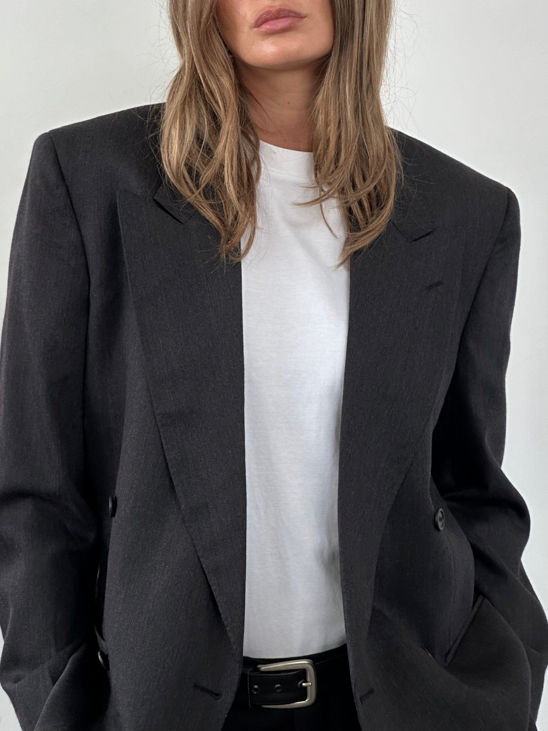 Valentino Virgin Wool Double Breasted Blazer in size 36R/S, tailored fit with classic lapels and button details.