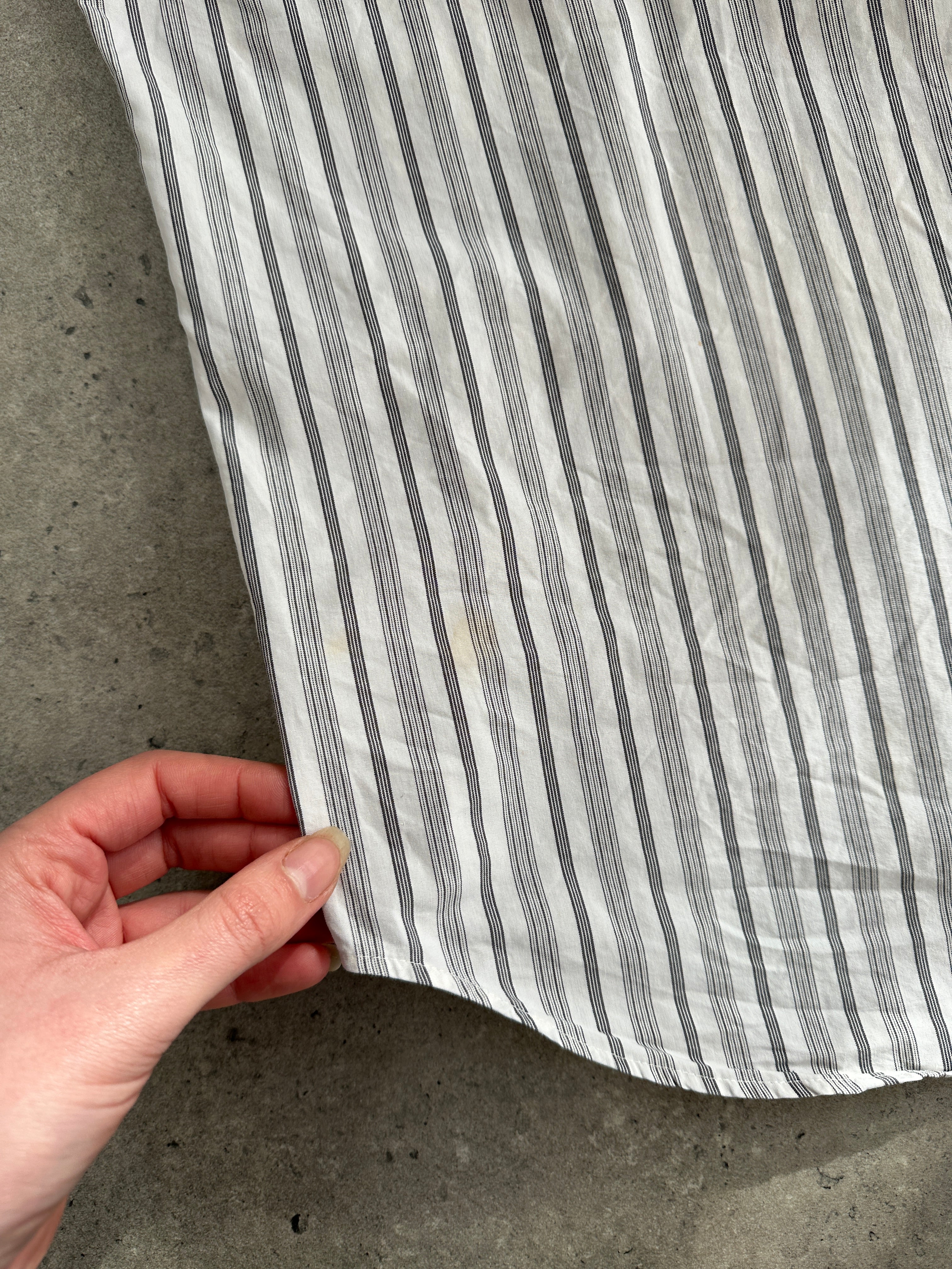 Christian Dior striped pure cotton shirt in XL, featuring a classic button-down design and tailored fit.