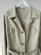 Vintage Floor Length Belted Leather Trench Coat - M - SYLK