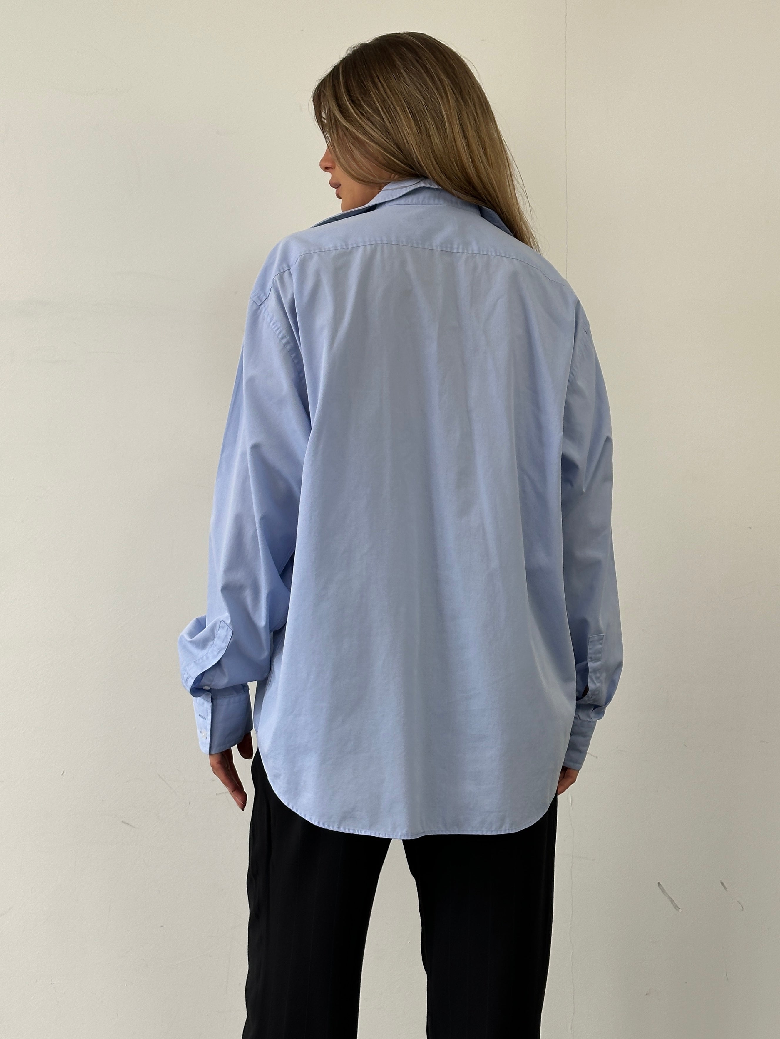 Yves Saint Laurent Pour Homme cotton logo shirt in XL featuring a classic design with the brand's signature logo on the chest.