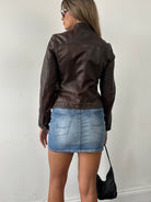 Italian Vinatge Double Zip Biker Leather Jacket - S - SYLK