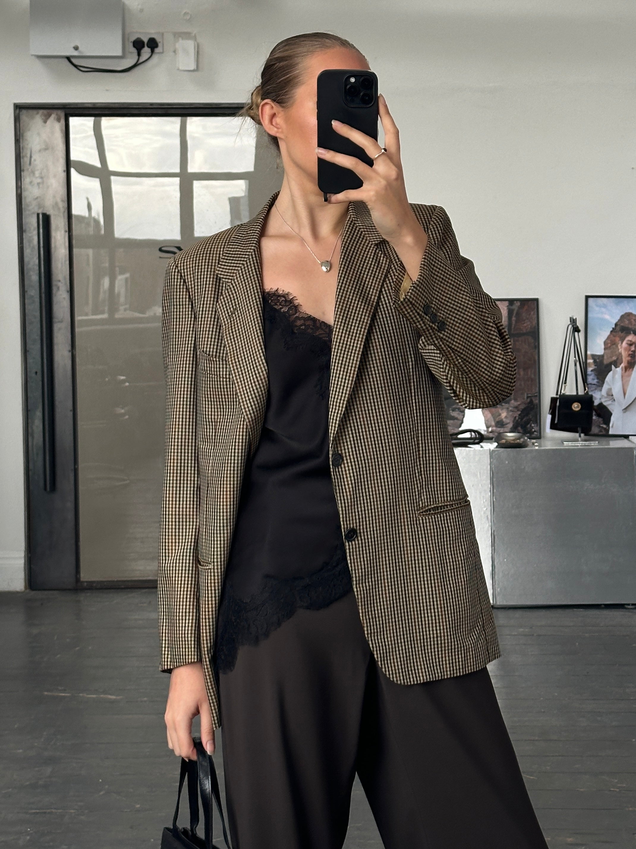 Pal Zileri Tasmanian wool blazer with mini check pattern, 1990s style, in size 36R/M, tailored men's blazer.