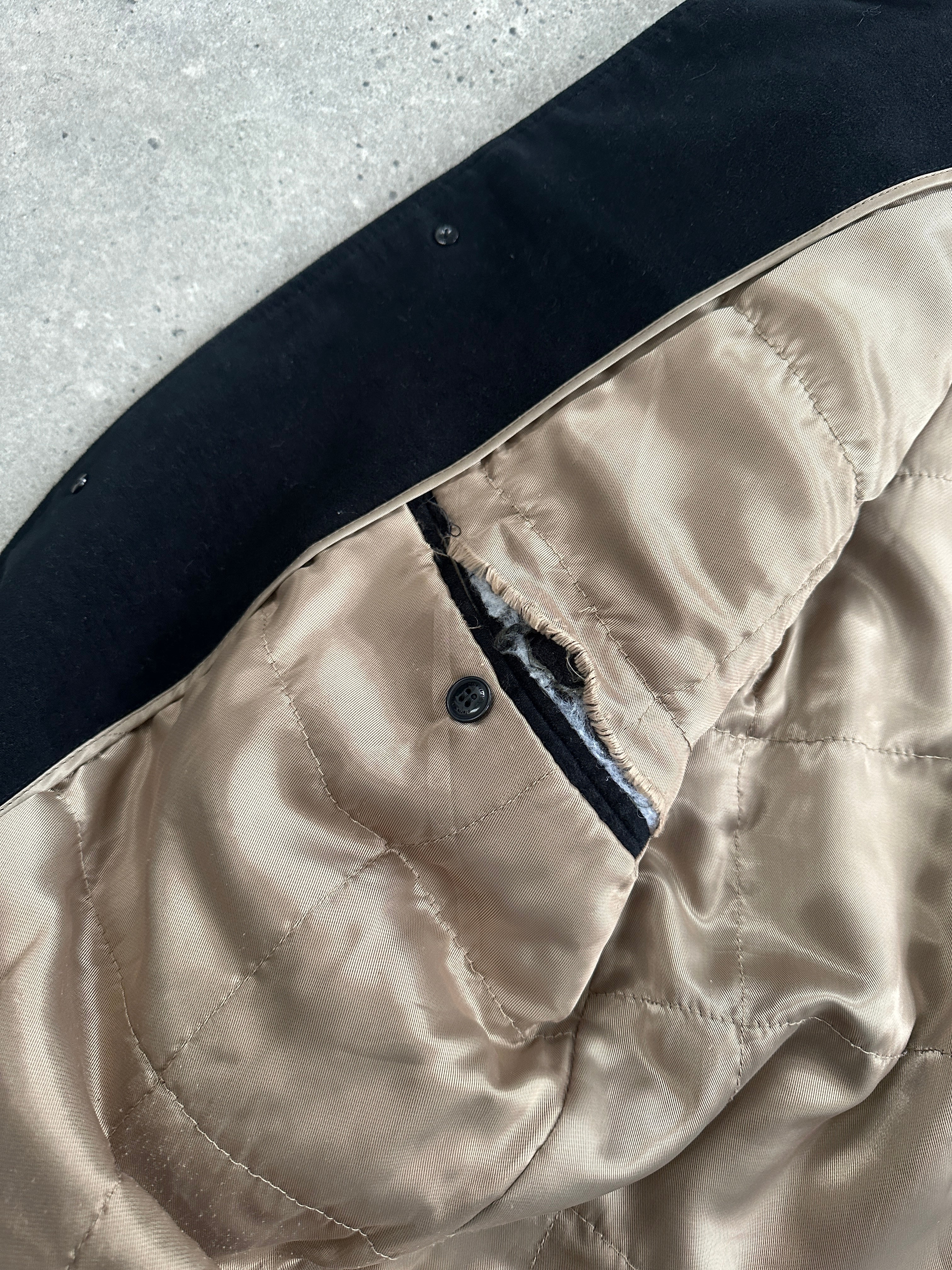 Pierre Cardin pure brushed cotton jacket in size XL, showing the soft, textured fabric and classic design.