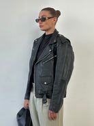 Vintage Leather Biker Jacket - M - SYLK