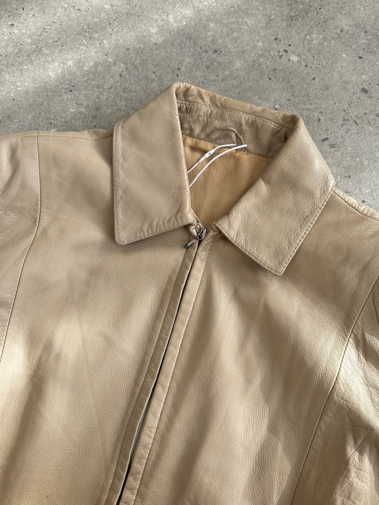 Italian Vintage Double Zip Leather Jacket - S/M - SYLK
