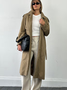 Vintage Pure Cotton Single Breasted Belted Trench Coat - L - SYLK