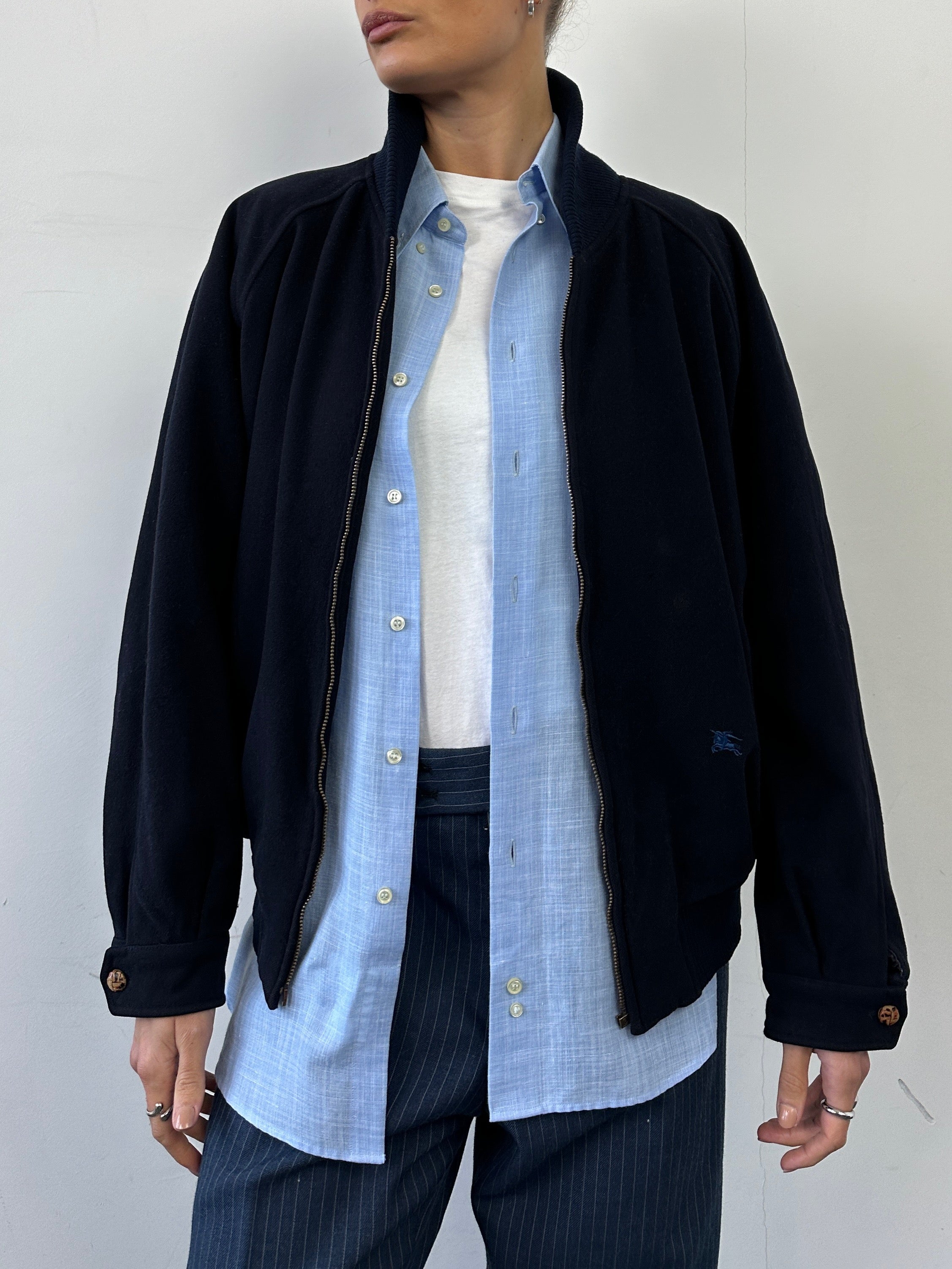 Burberry Wool Logo Bomber Jacket - M - SYLK