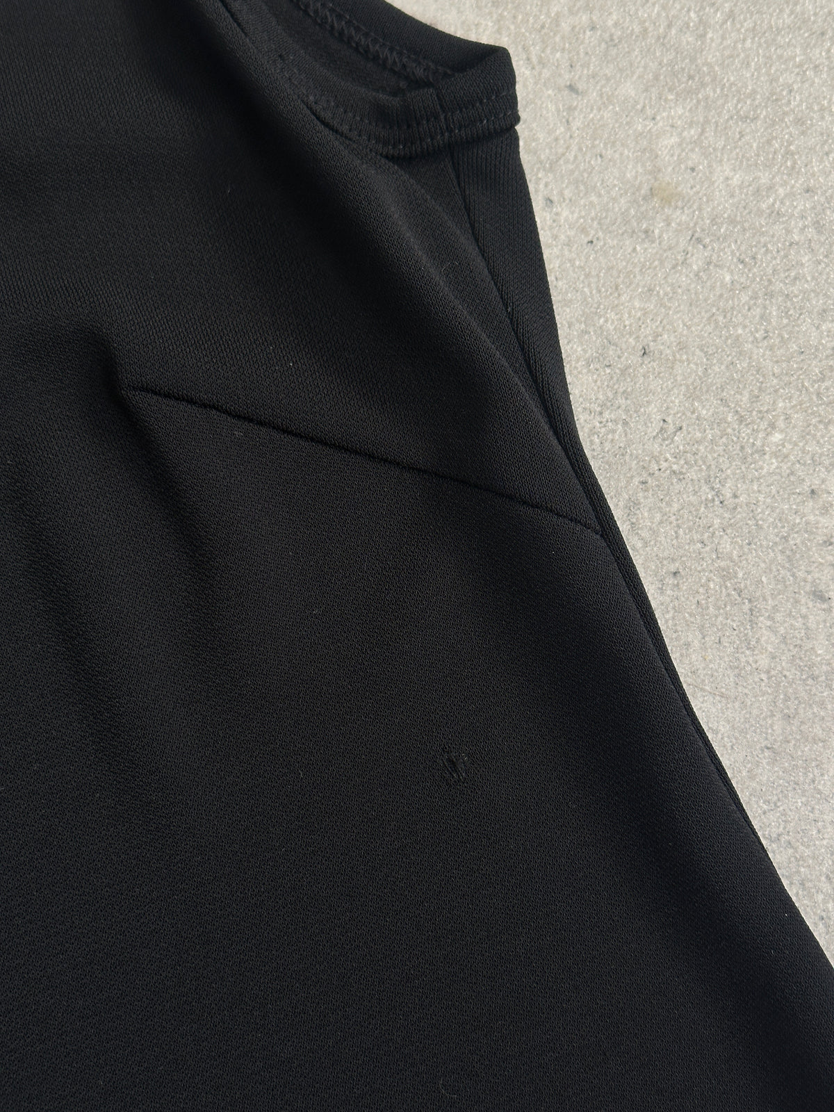 Donna Karan DKNY 1990s high neck asymmetric sleeveless dress, black and sleek with modern design, size small